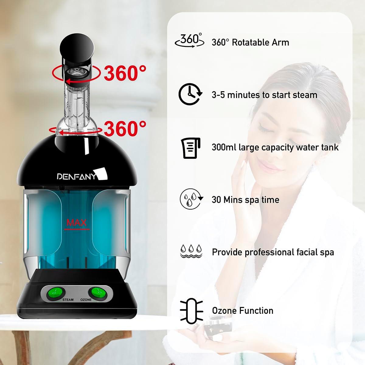 Vaporizador Facial DENFANY Nano Iónico 360° Portátil Negro