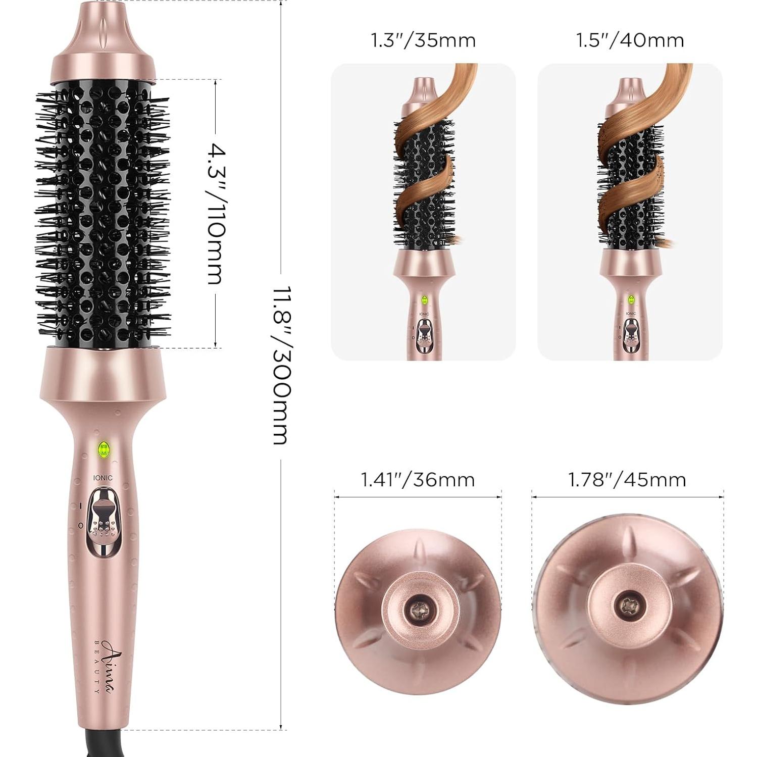 Cepillo Rizado Térmico Aima Beauty 40mm Cerámica Dorado