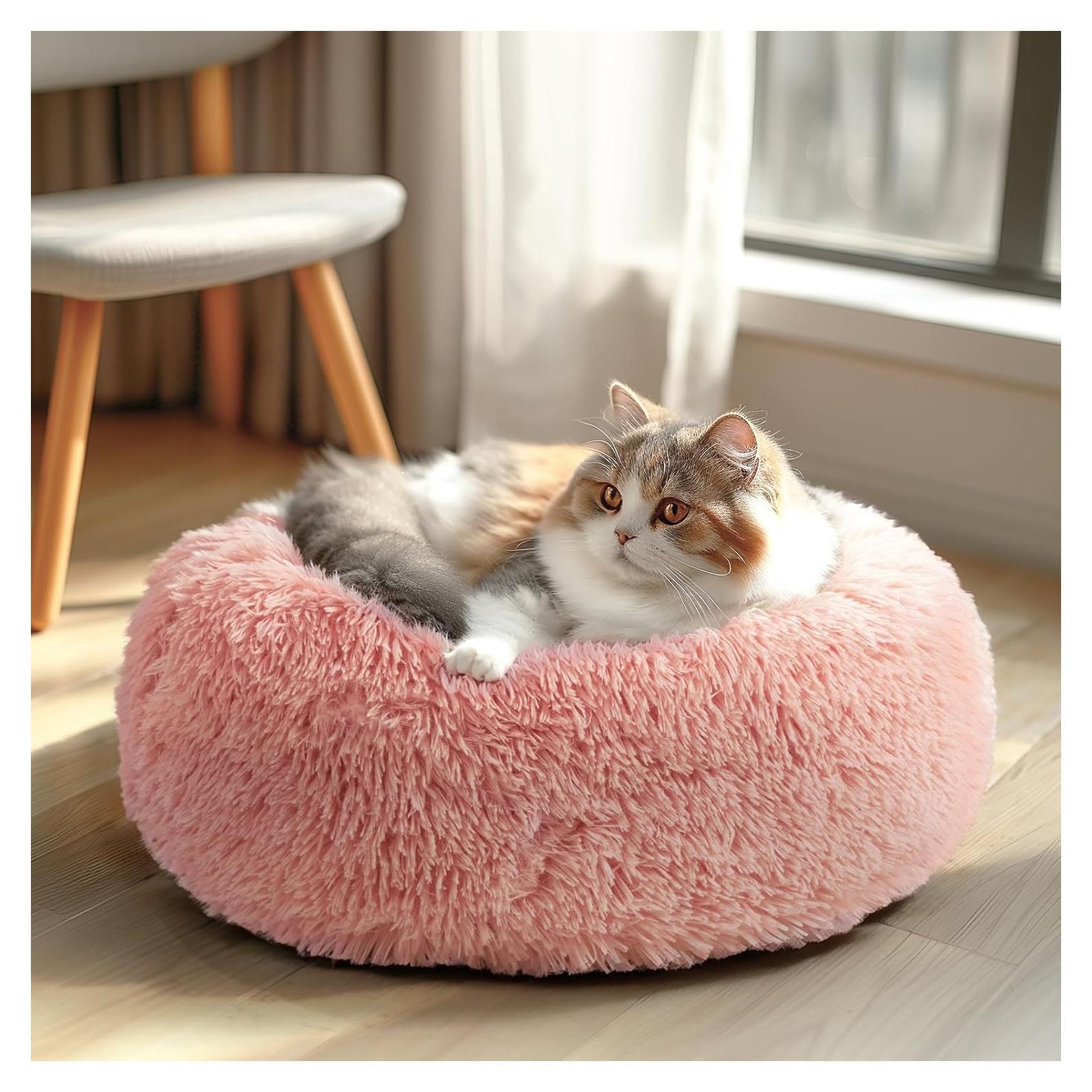 Cama para Perros Veehoo Donut Rosa 50x50 cm Antideslizante