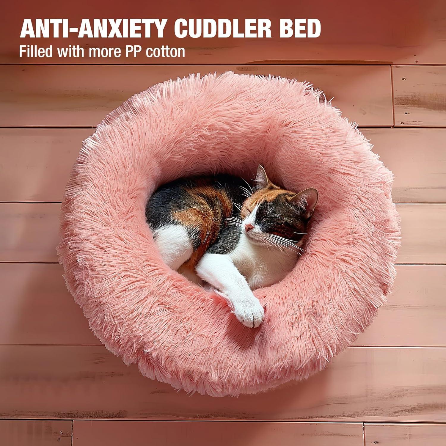 Cama para Perros Veehoo Donut Rosa 50x50 cm Antideslizante