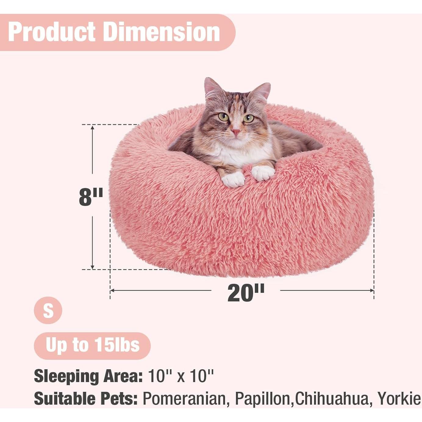 Cama para Perros Veehoo Donut Rosa 50x50 cm Antideslizante