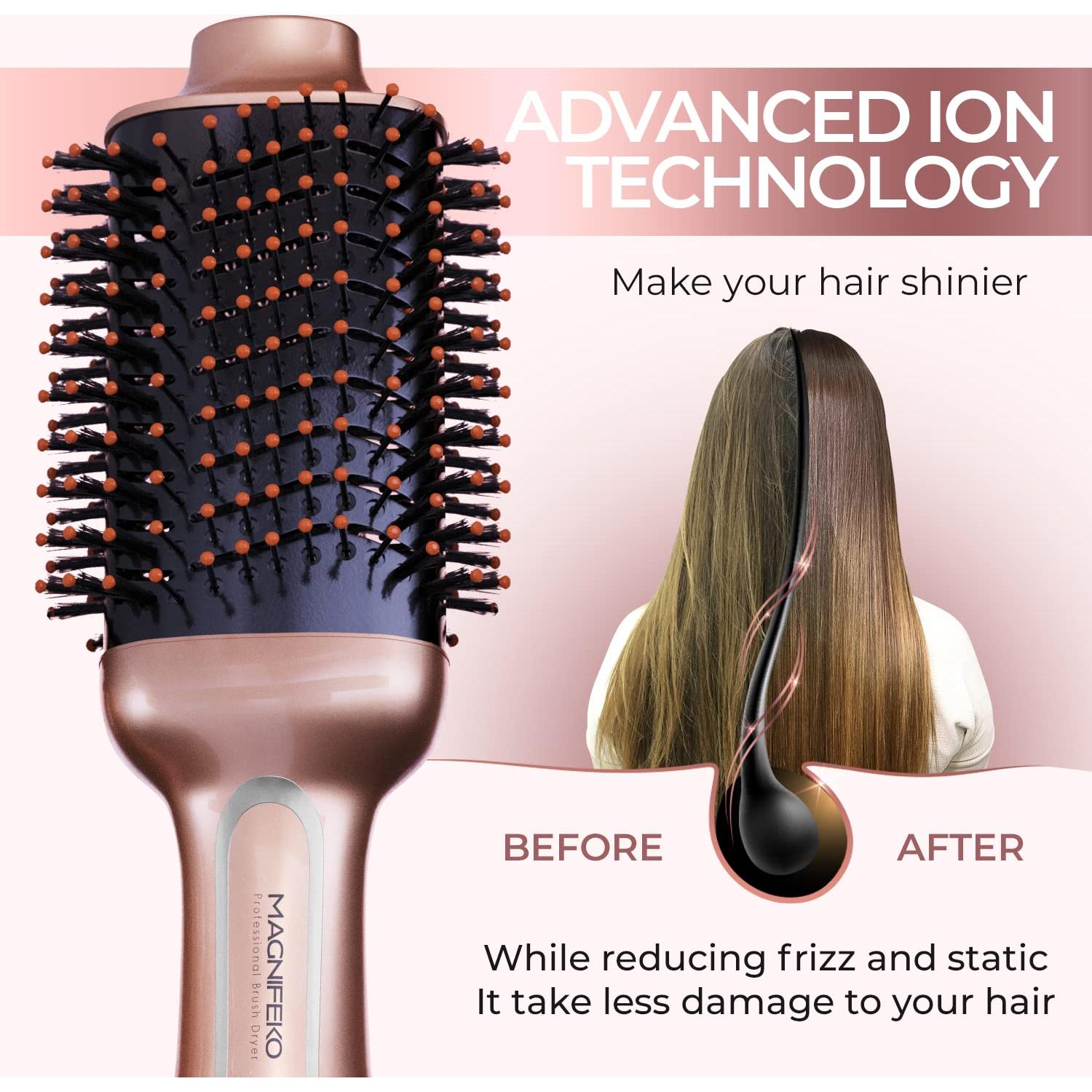 Cepillo Secador de Cabello Magnifeko Oro Rosa 1200W 3 Temperaturas