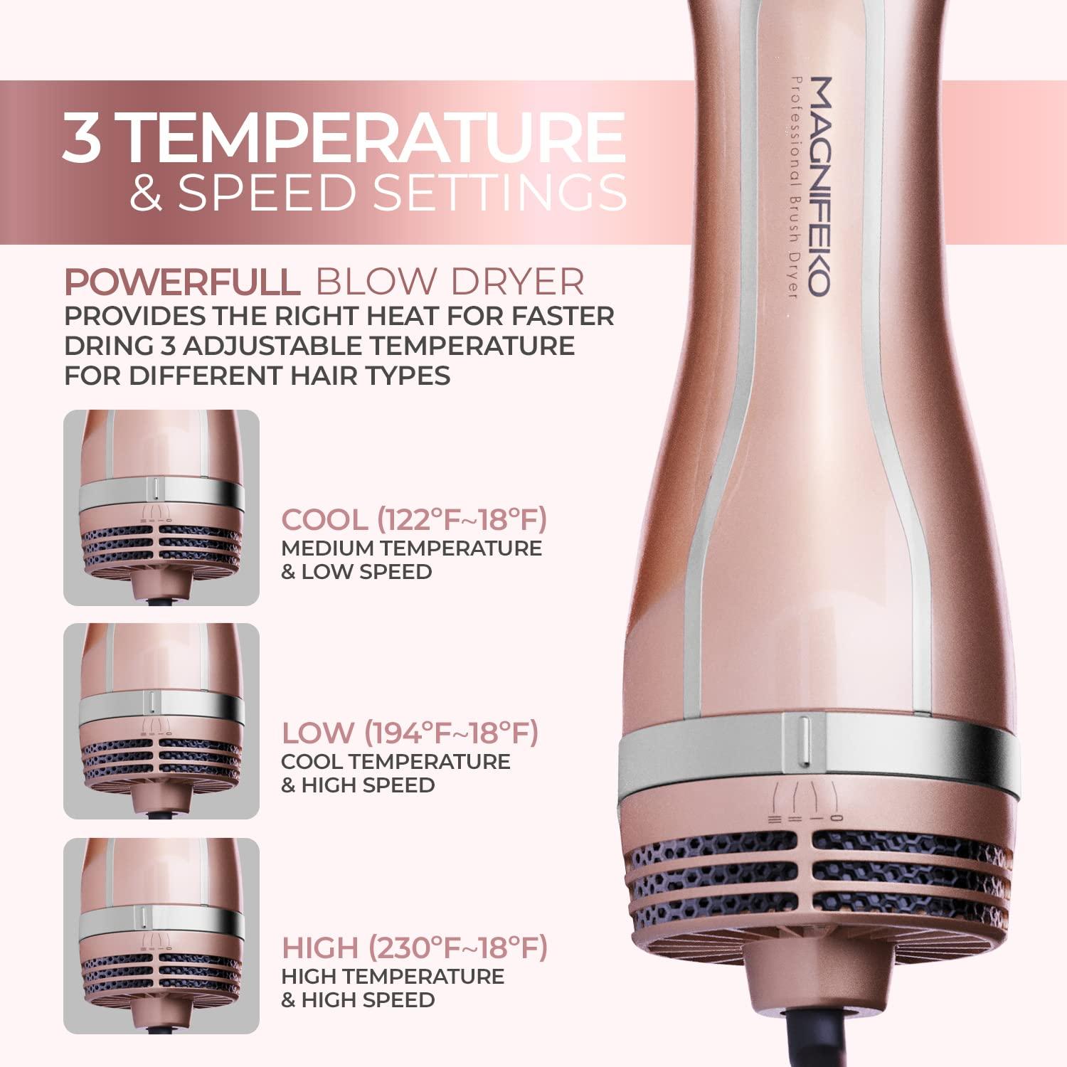Cepillo Secador de Cabello Magnifeko Oro Rosa 1200W 3 Temperaturas