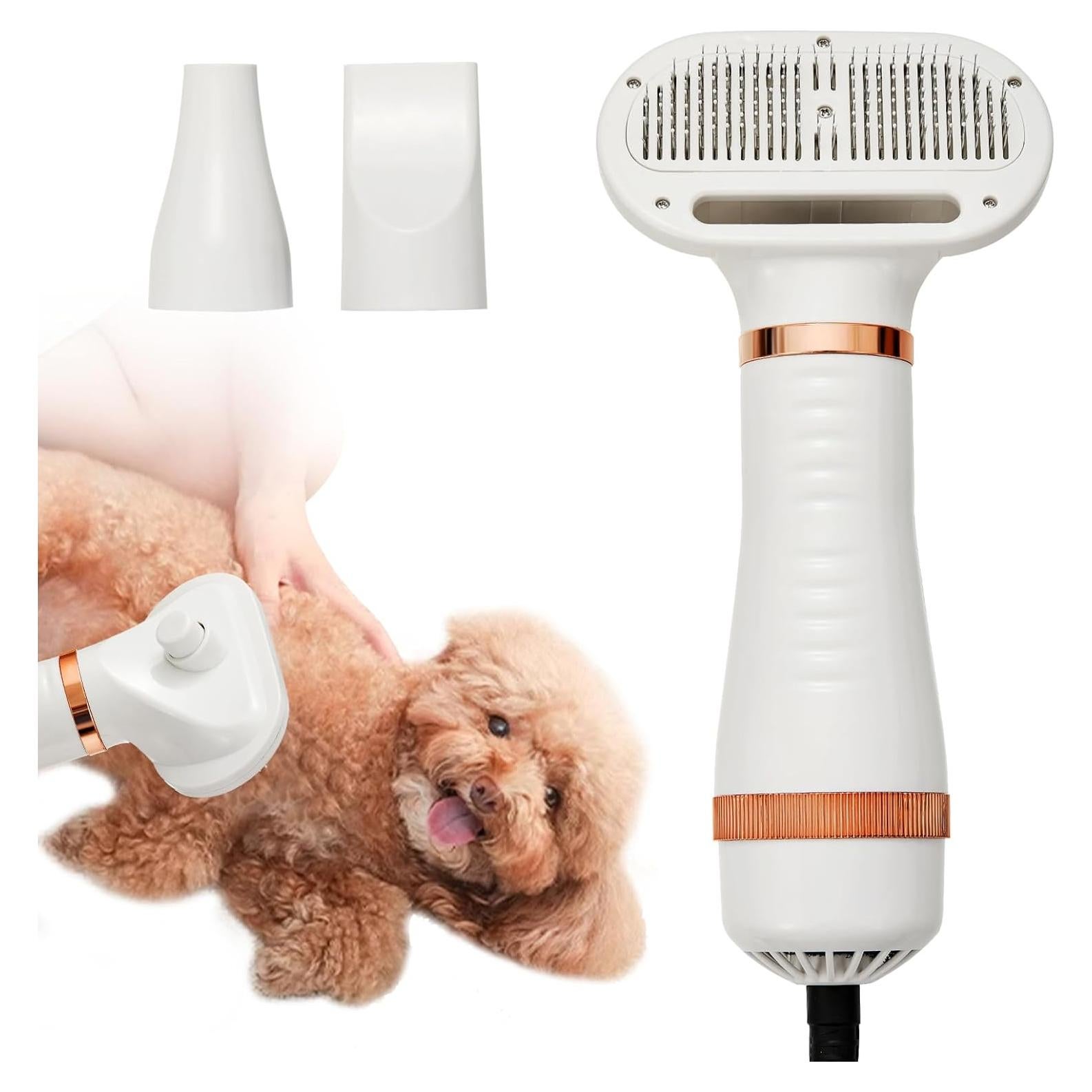 Cepillo Secador 3 en 1 para Mascotas POPET - Portátil, Ajustable