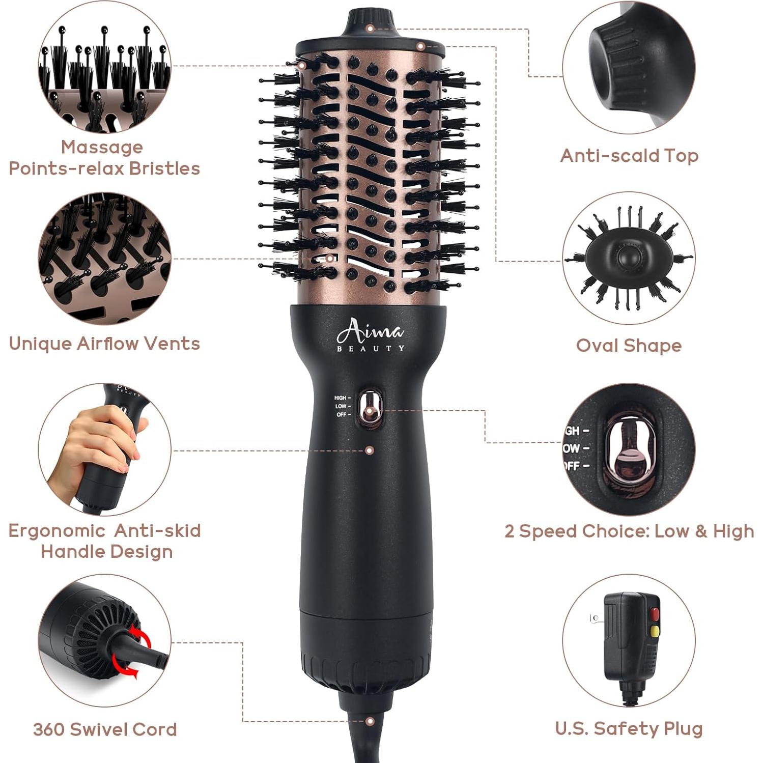 Cepillo Secador de Cabello Aima Beauty 4 en 1 Doble Voltaje