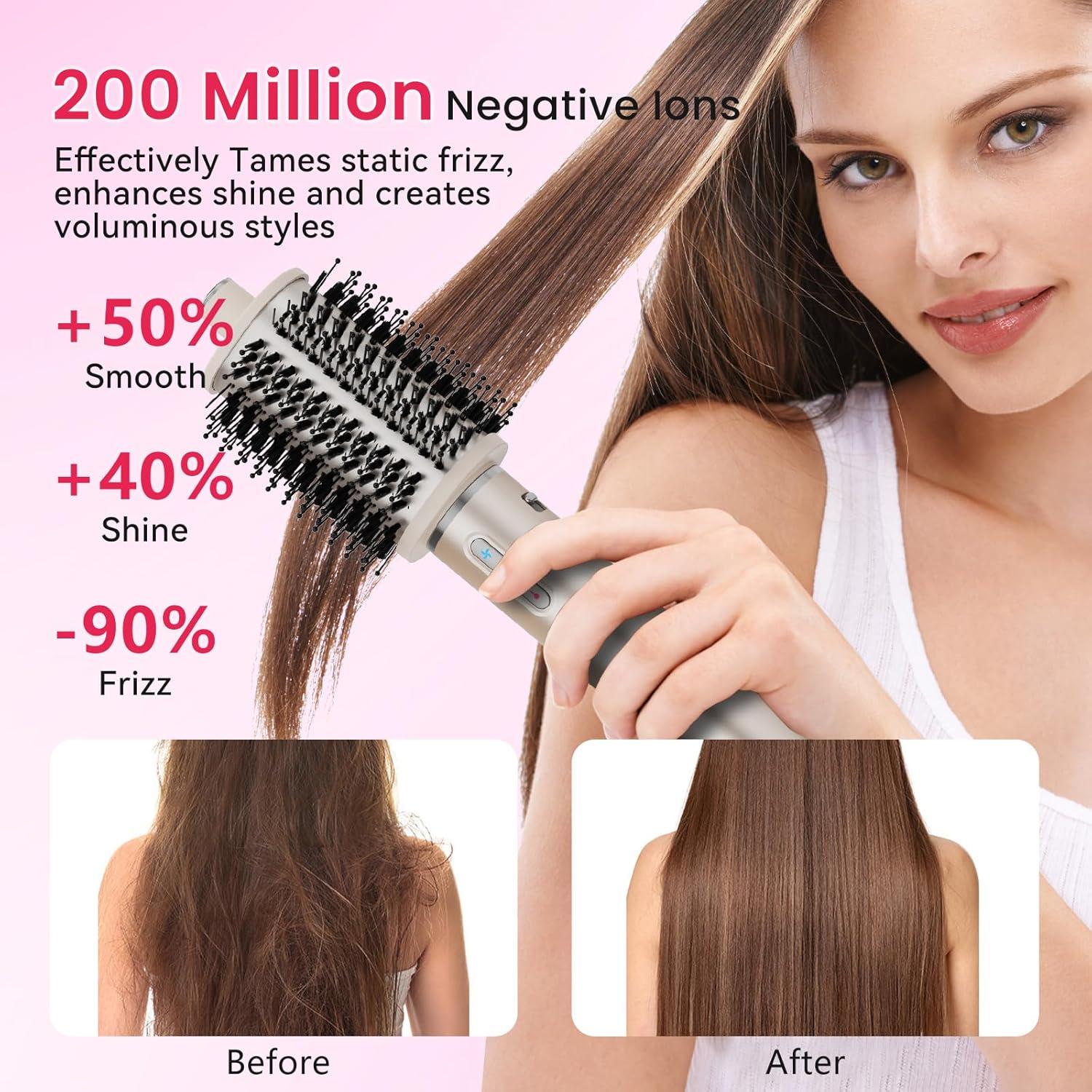 Cepillo Secador de Cabello Fentgo 1400W Dorado - Estilizador Ovalado