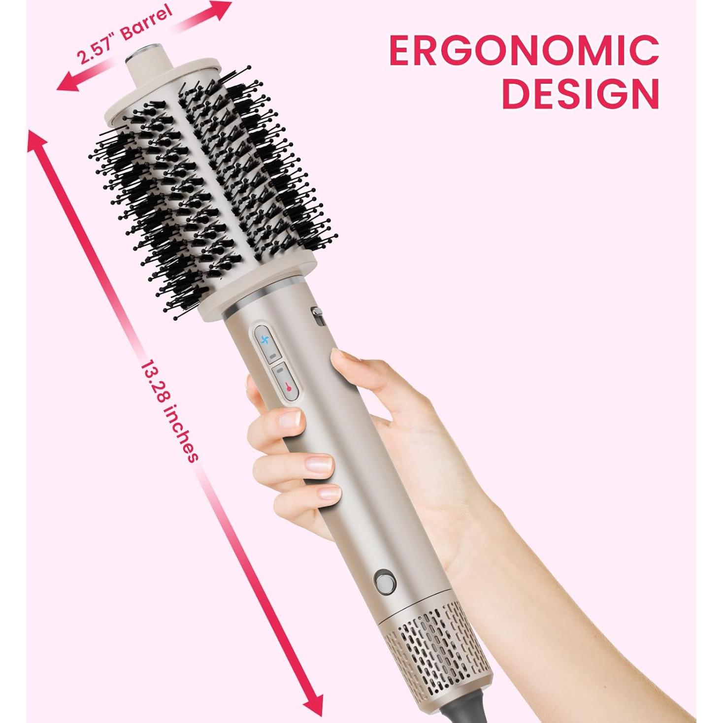 Cepillo Secador de Cabello Fentgo 1400W Dorado - Estilizador Ovalado