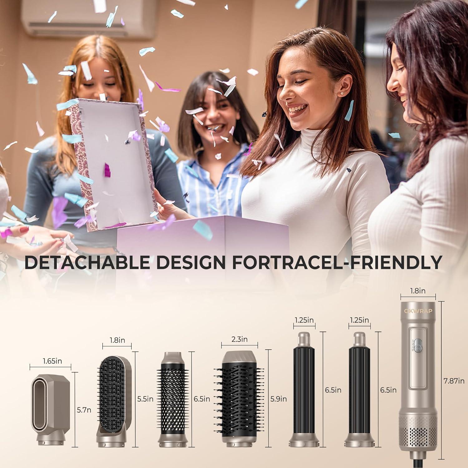 Cepillo Secador 6 en 1 OKWRAP Oro Champán, Estilizador de Cabello