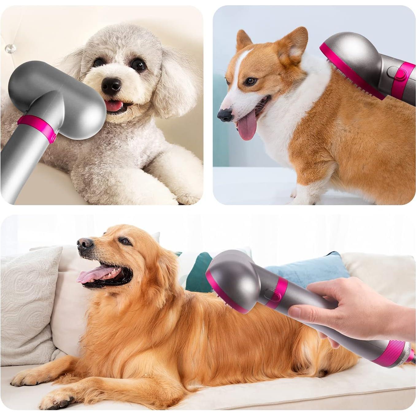 Secador de Pelo para Mascotas Yanthy 2 en 1 con Cepillo Slicker