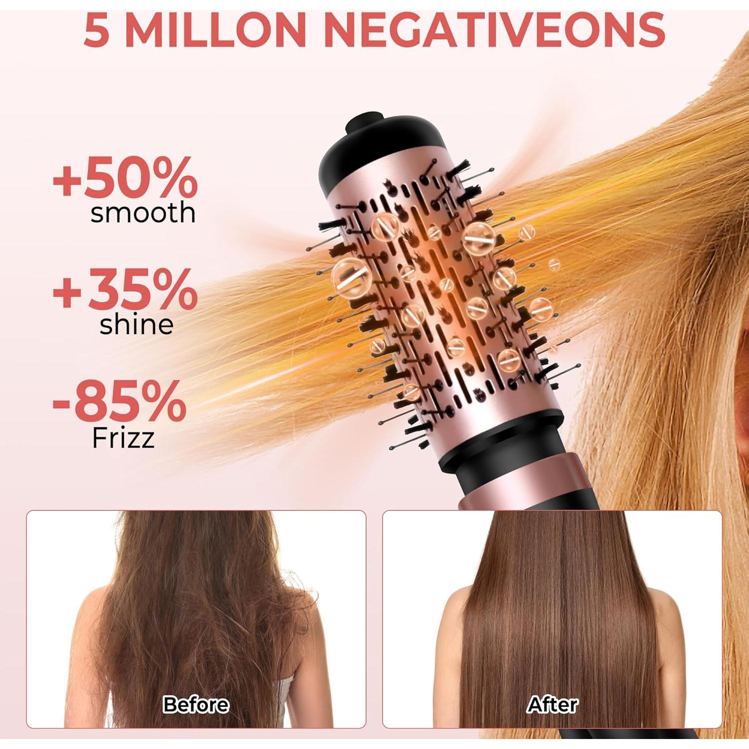 Cepillo Secador de Cabello OKWRAP 3 en 1 Iónico 5 y 8 cm