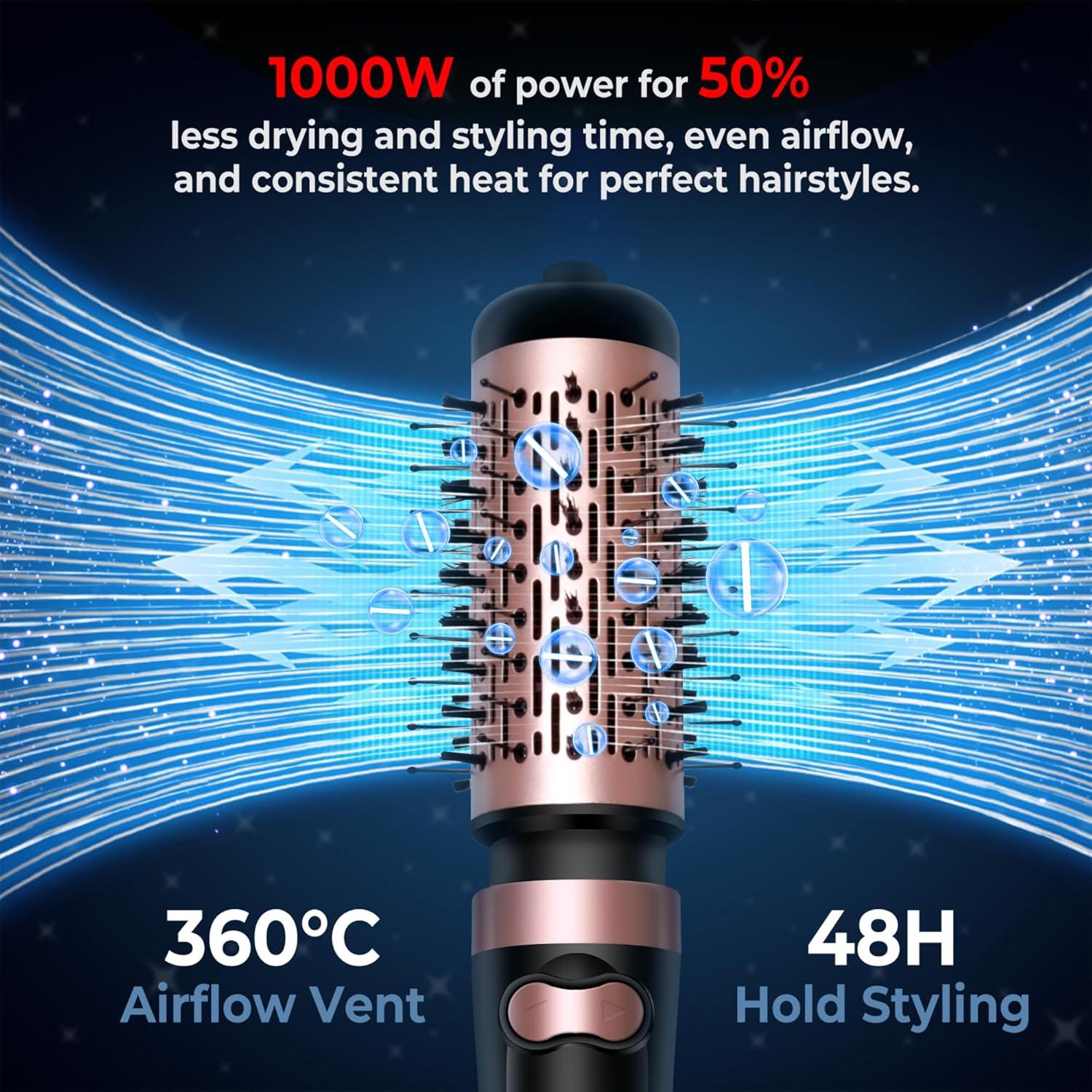 Cepillo Secador de Cabello OKWRAP 3 en 1 Iónico 5 y 8 cm