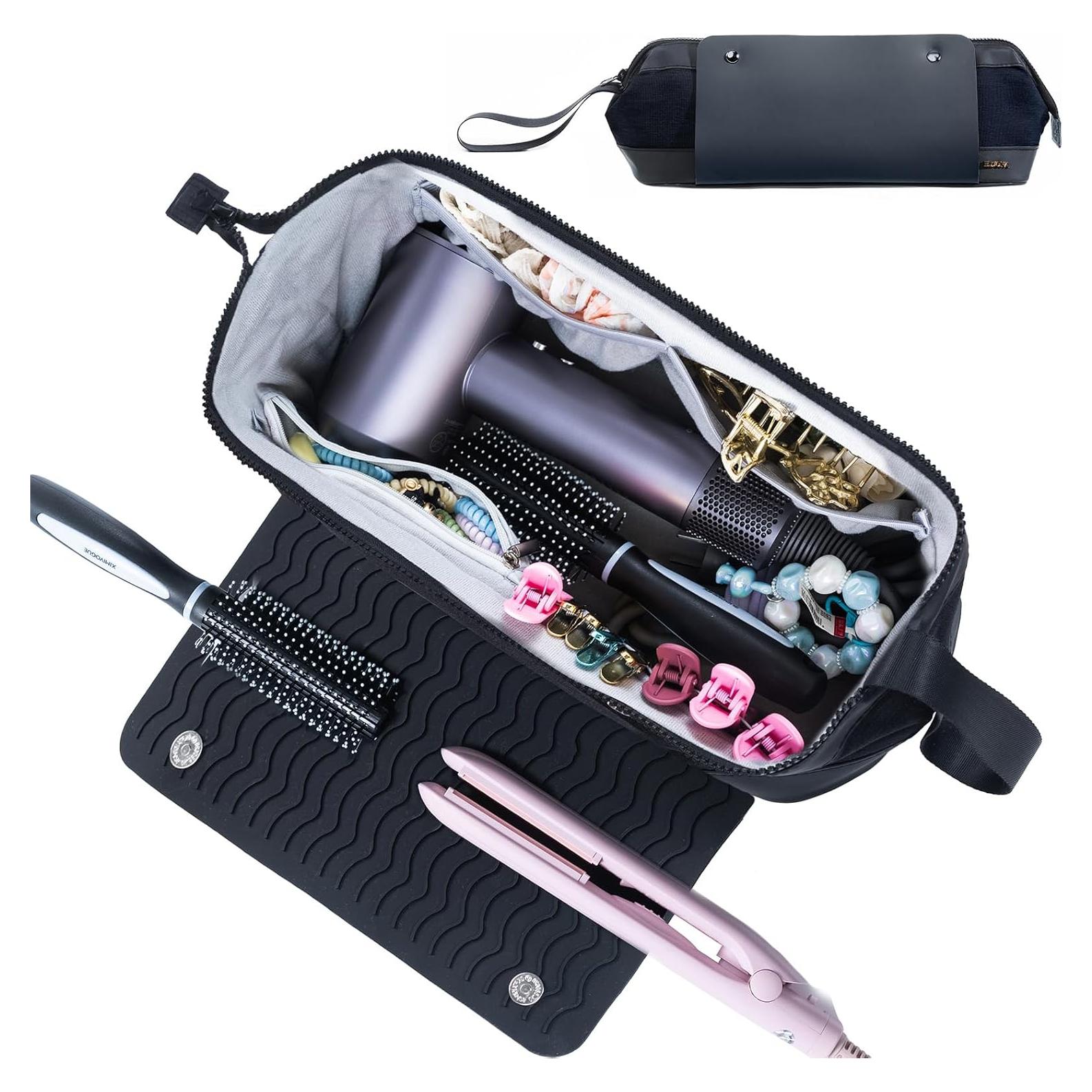 Bolsa de Viaje para Herramientas de Cabello ELCUPA 2EN1 con Alfombrilla