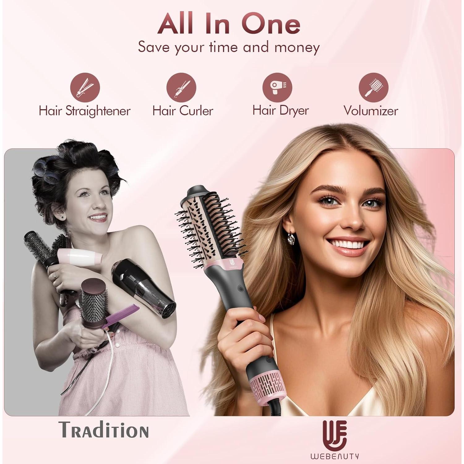 Cepillo Secador de Cabello WEBEAUTY 2 en 1 Dorado 110,000 RPM