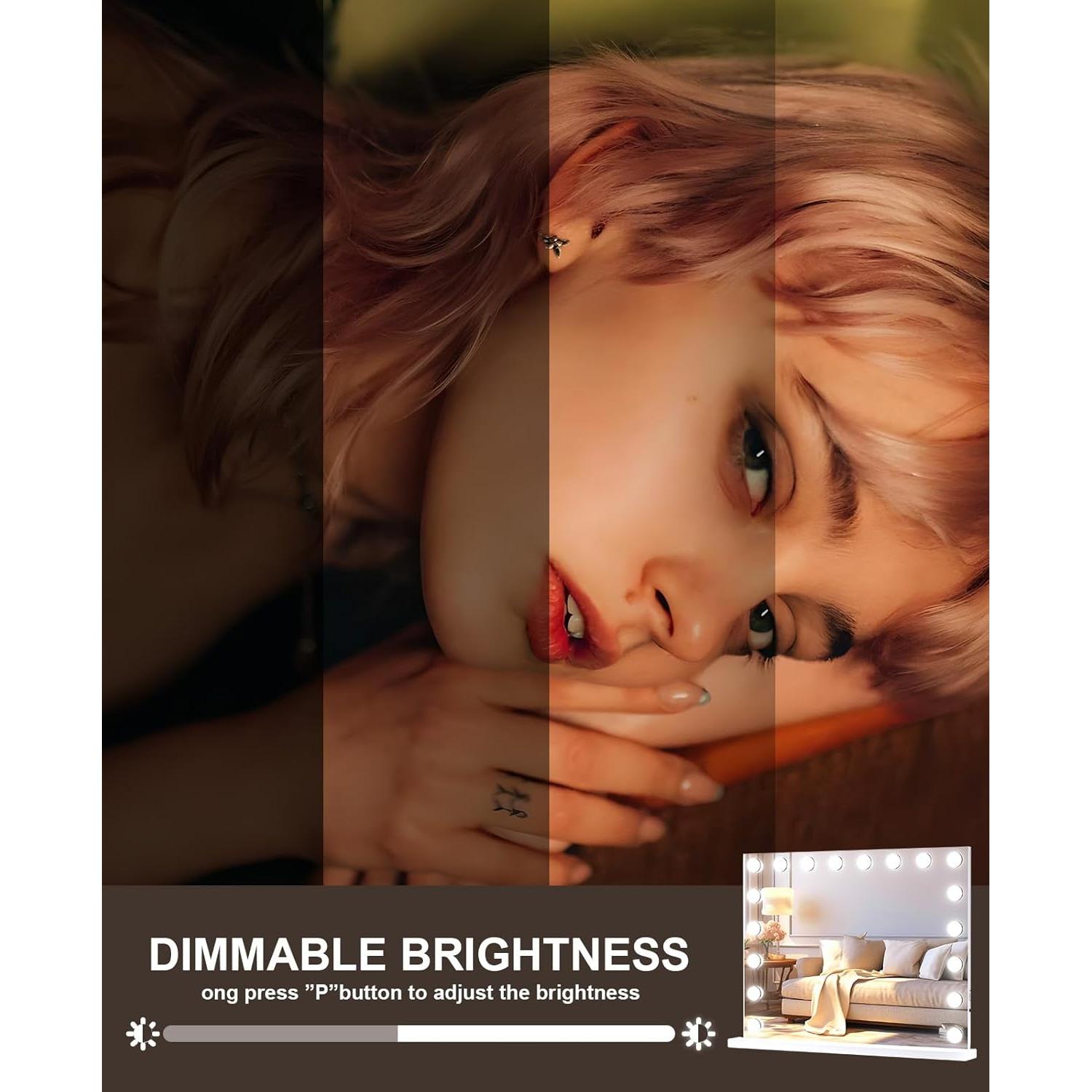 Espejo de Tocador LED DKGEVEAO 70.1x54.9cm con 18 Bombillas