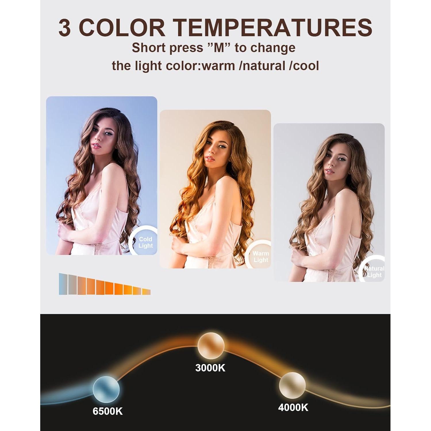 Espejo de Tocador LED DKGEVEAO 70.1x54.9cm con 18 Bombillas