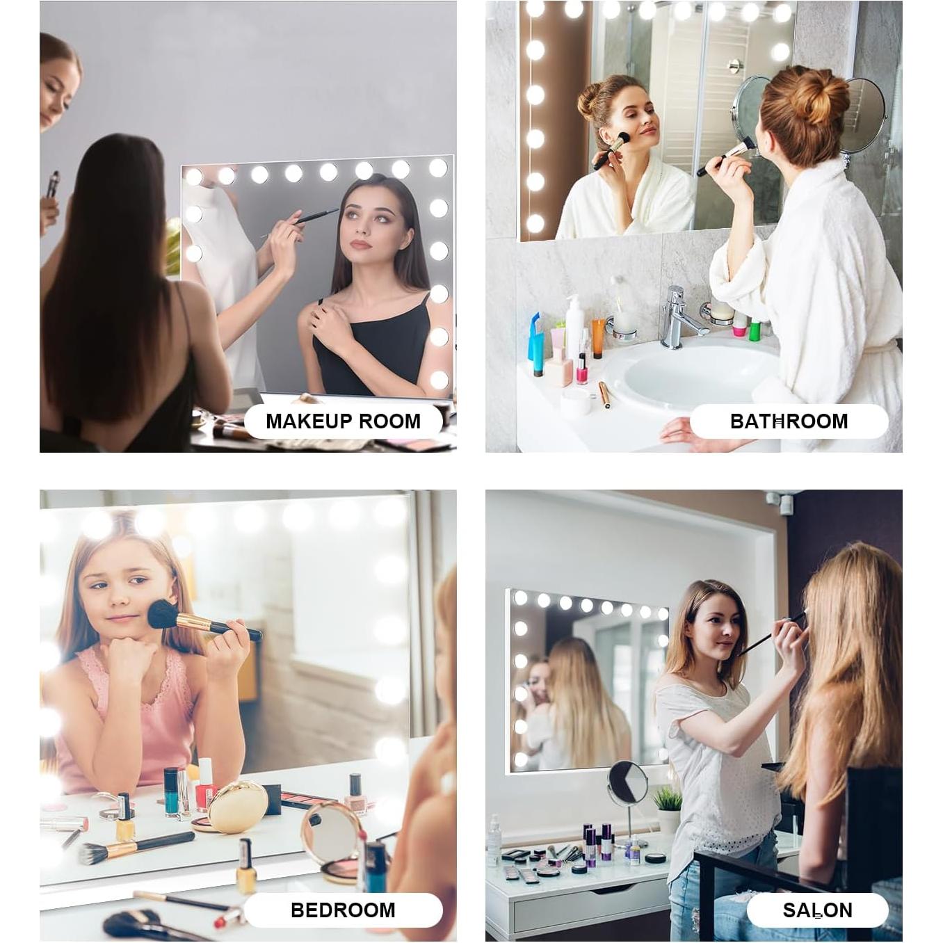 Espejo de Tocador LED DKGEVEAO 70.1x54.9cm con 18 Bombillas