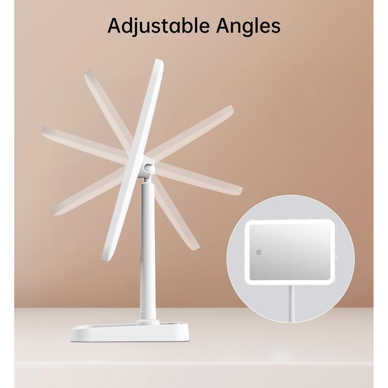 Espejo de Maquillaje Iluminado Famihomii 29.2x17cm 360° USB