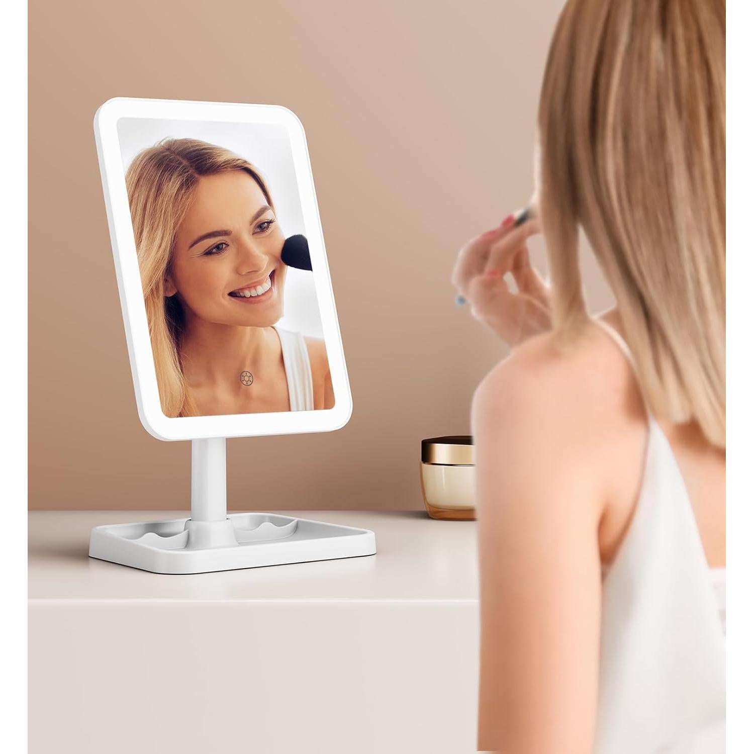 Espejo de Maquillaje Iluminado Famihomii 29.2x17cm 360° USB