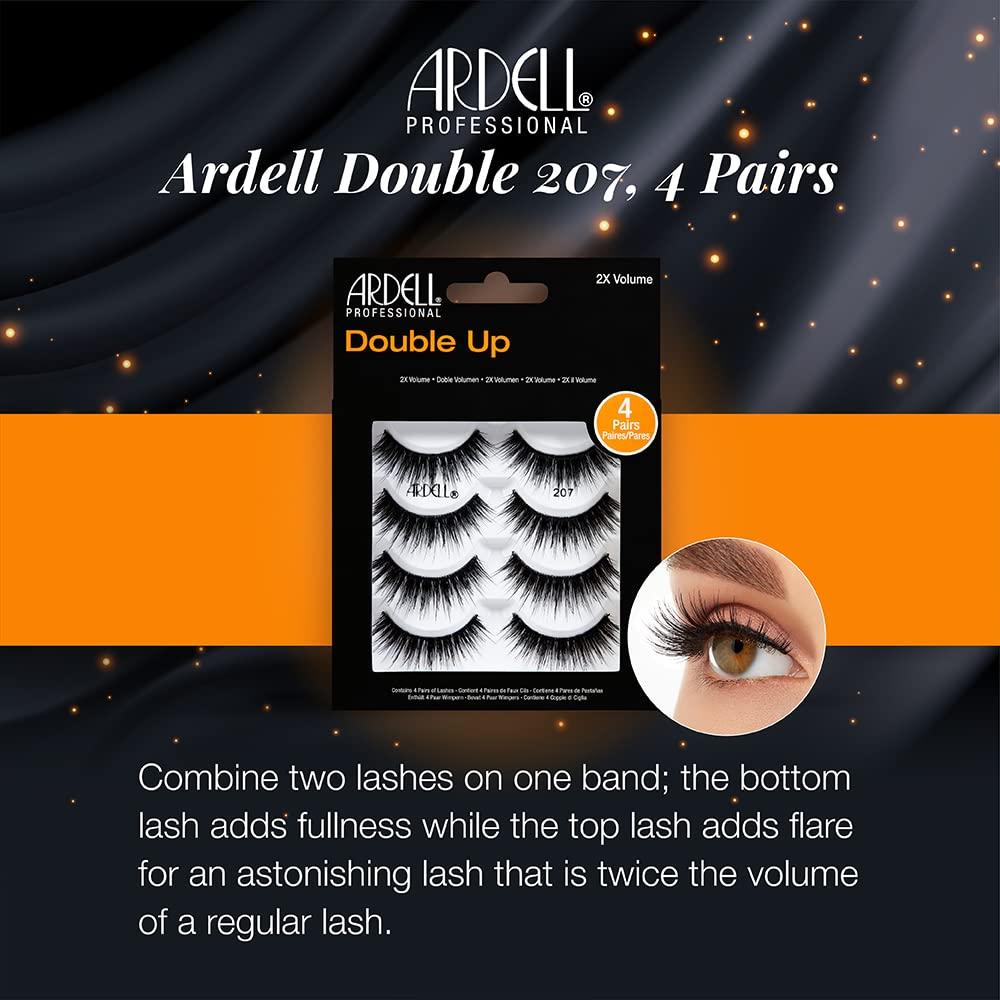 Pestañas Postizas Ardell Doble 207 - Volumen Doble, 4 Pares