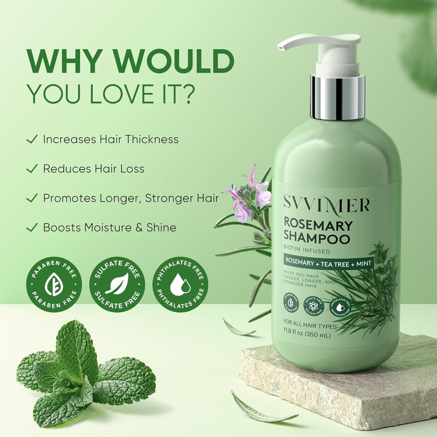 Champú Engrosante Svvimer 348 ml con Biotina y Romero