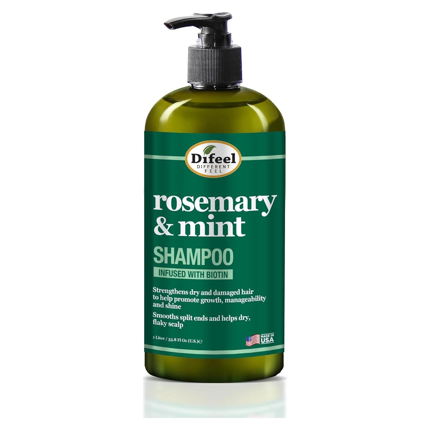 Champú Fortalecedor Difeel Romero y Menta 1 L con Biotina