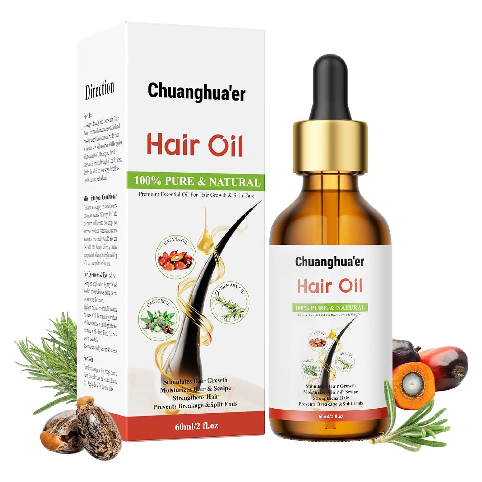 Aceite Natural para el Crecimiento del Cabello Chuanghua'er 132.5g
