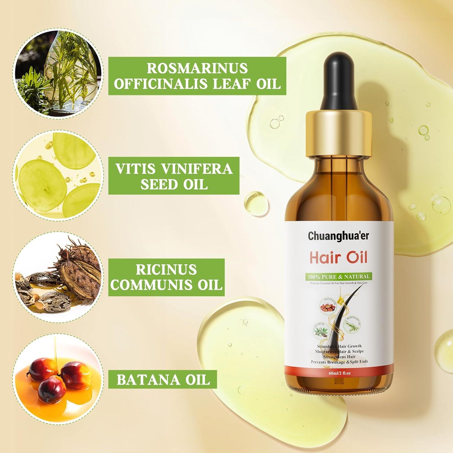 Aceite Natural para el Crecimiento del Cabello Chuanghua'er 132.5g