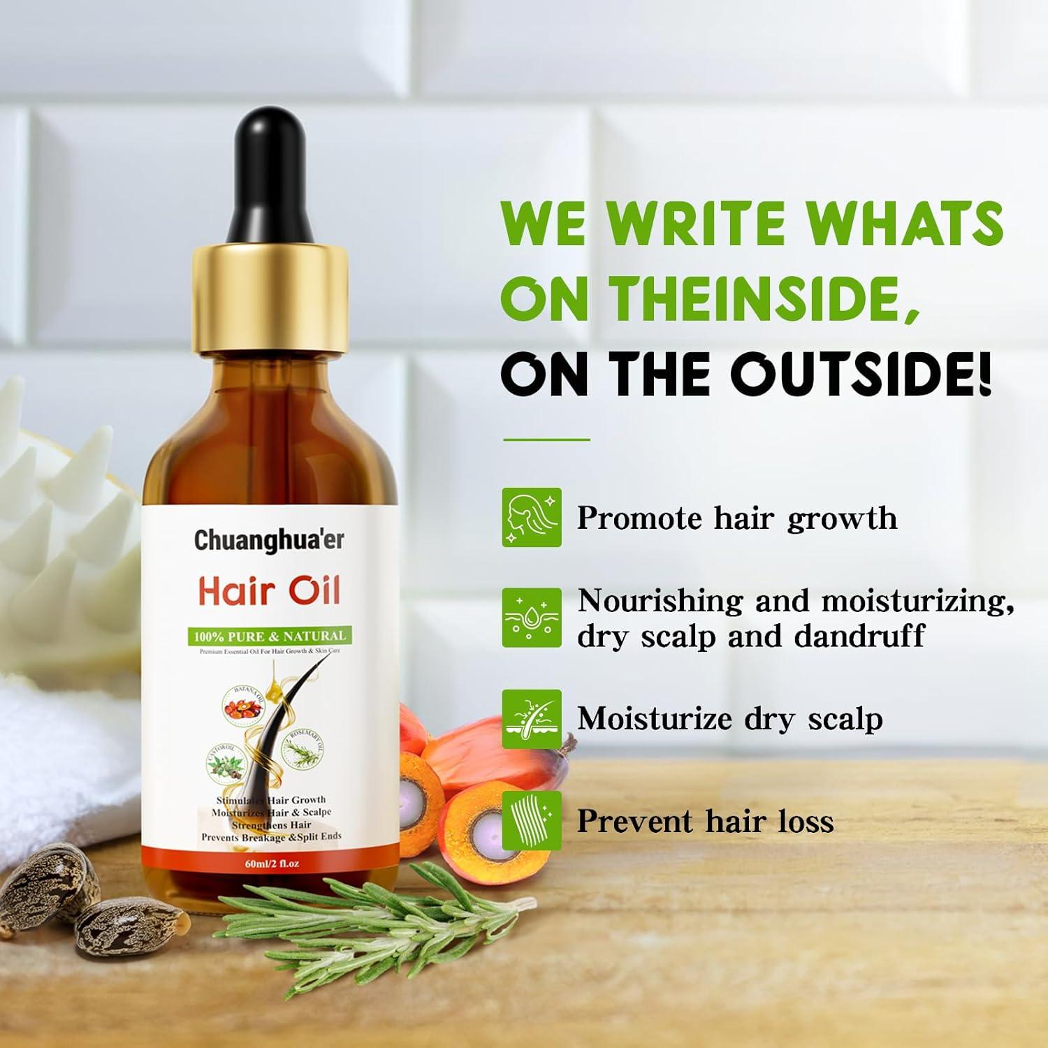 Aceite Natural para el Crecimiento del Cabello Chuanghua'er 132.5g