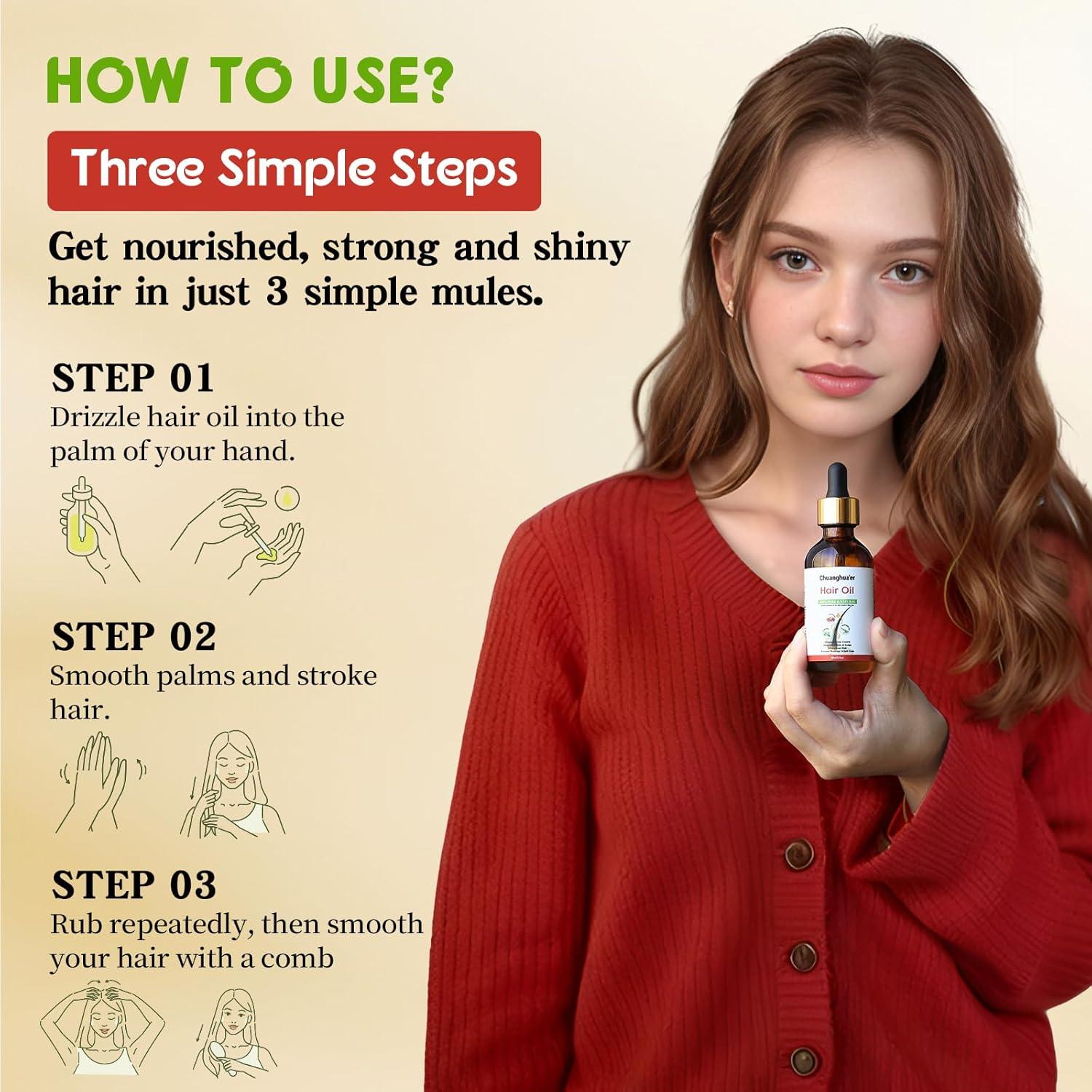 Aceite Natural para el Crecimiento del Cabello Chuanghua'er 132.5g