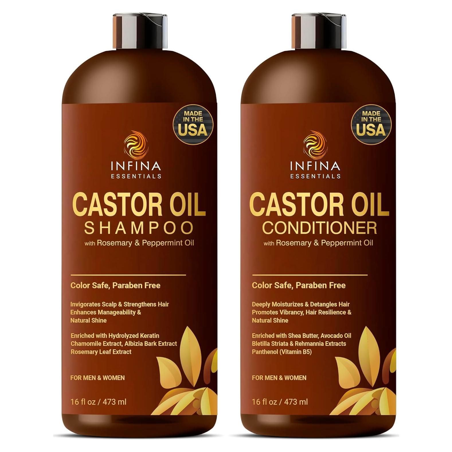 Juego de Champú y Acondicionador Ricino INFINA ESSENTIALS 473 ml