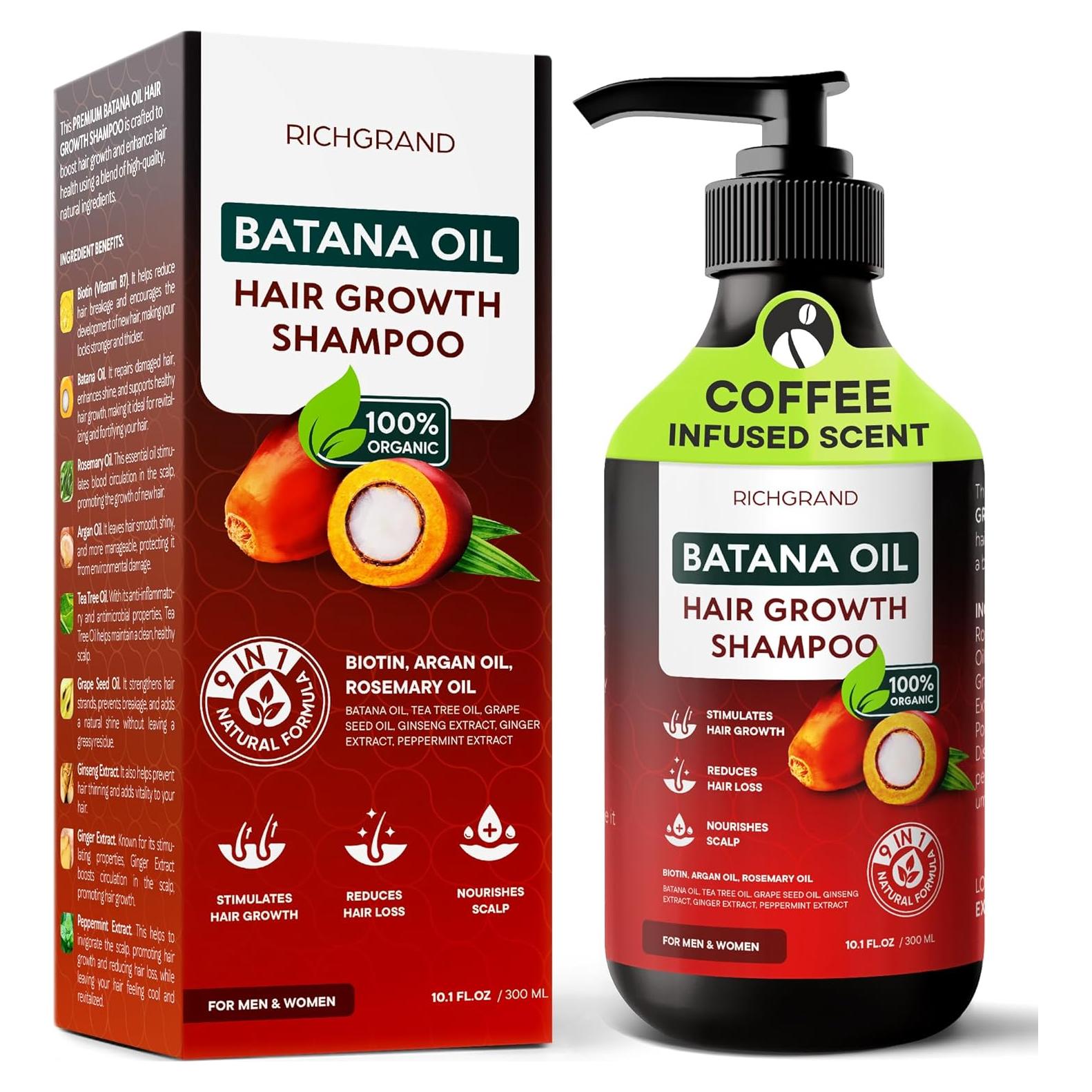 Champú Natural RICHGRAND 9 en 1 con Biotina y Romero 380g