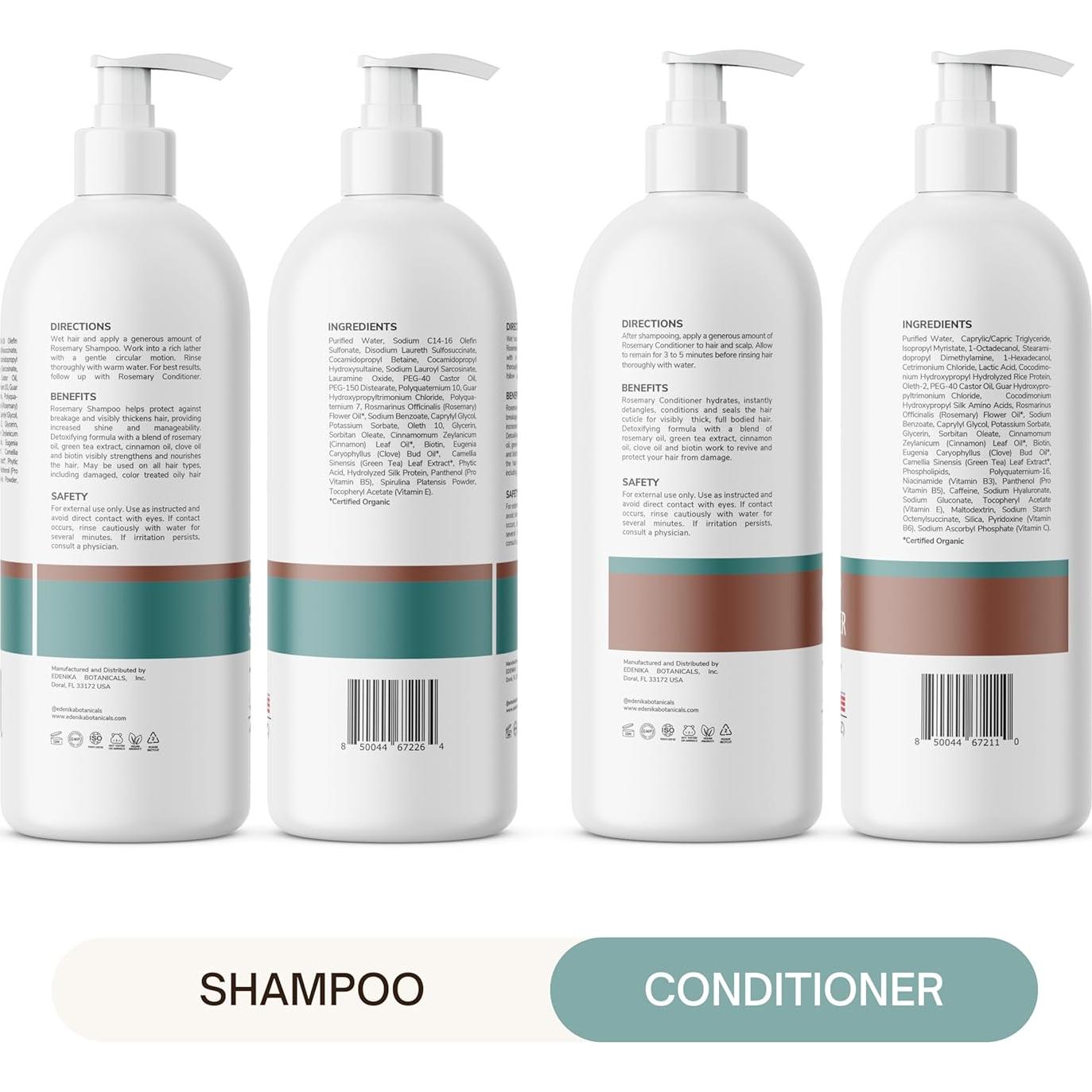 Juego de Champú y Acondicionador Edenika Romero 473 ml Anti-Pérdida
