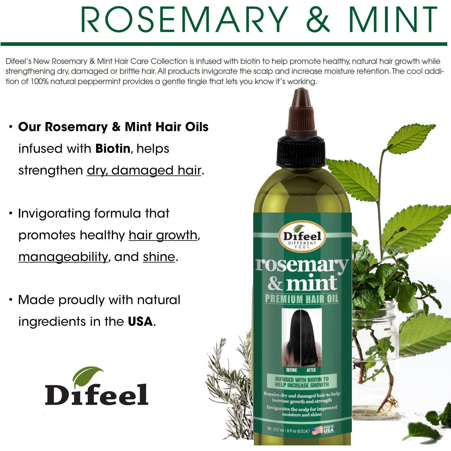 Aceite Capilar Difeel Romero y Menta 227 g - Biotina para Crecimiento