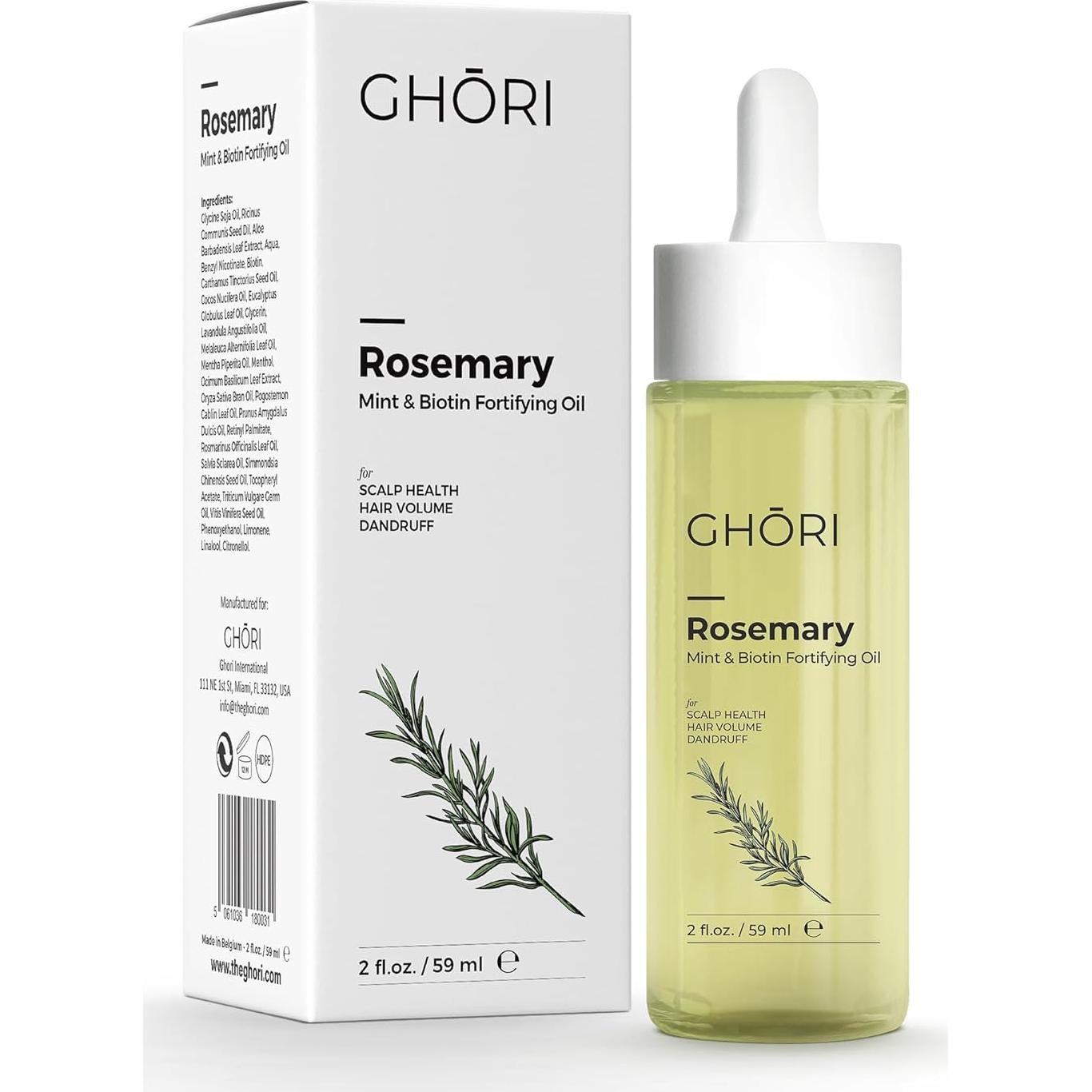 Aceite Fortalecedor para Cabello Ghori 59ml Romero Menta Biotina