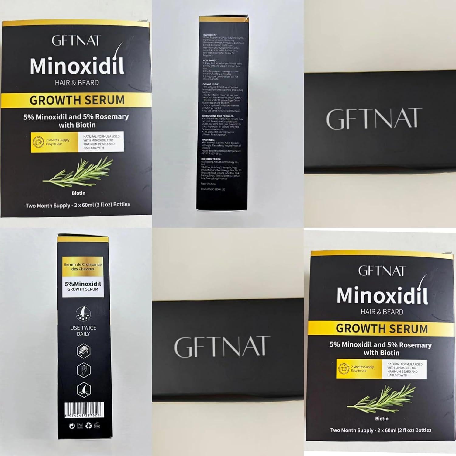 Suero de Crecimiento Capilar 5% Minoxidil GFTNAT 120ml