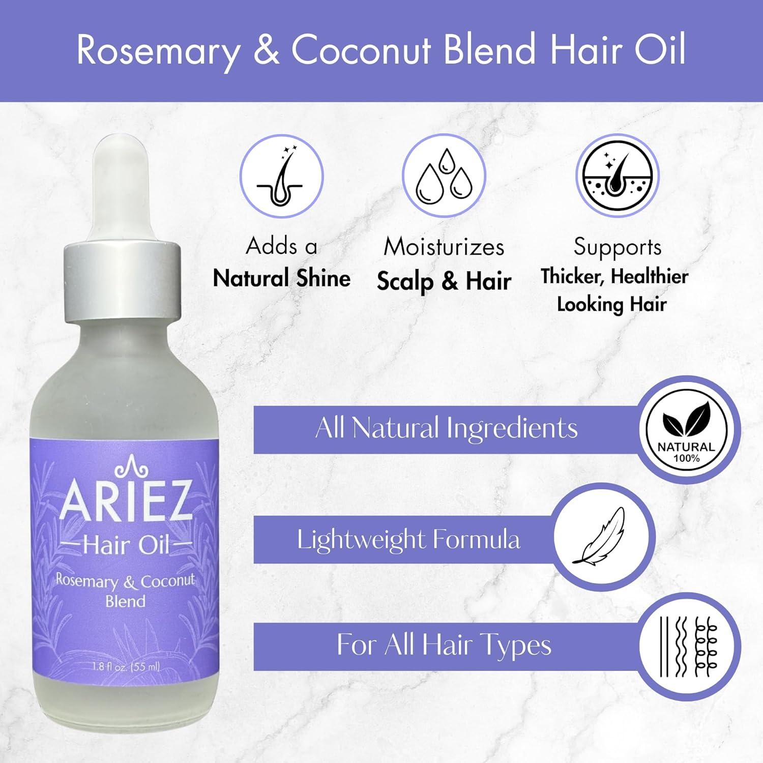 Suero Crecimiento Capilar Ariez Aceite Coco y Romero 55ml