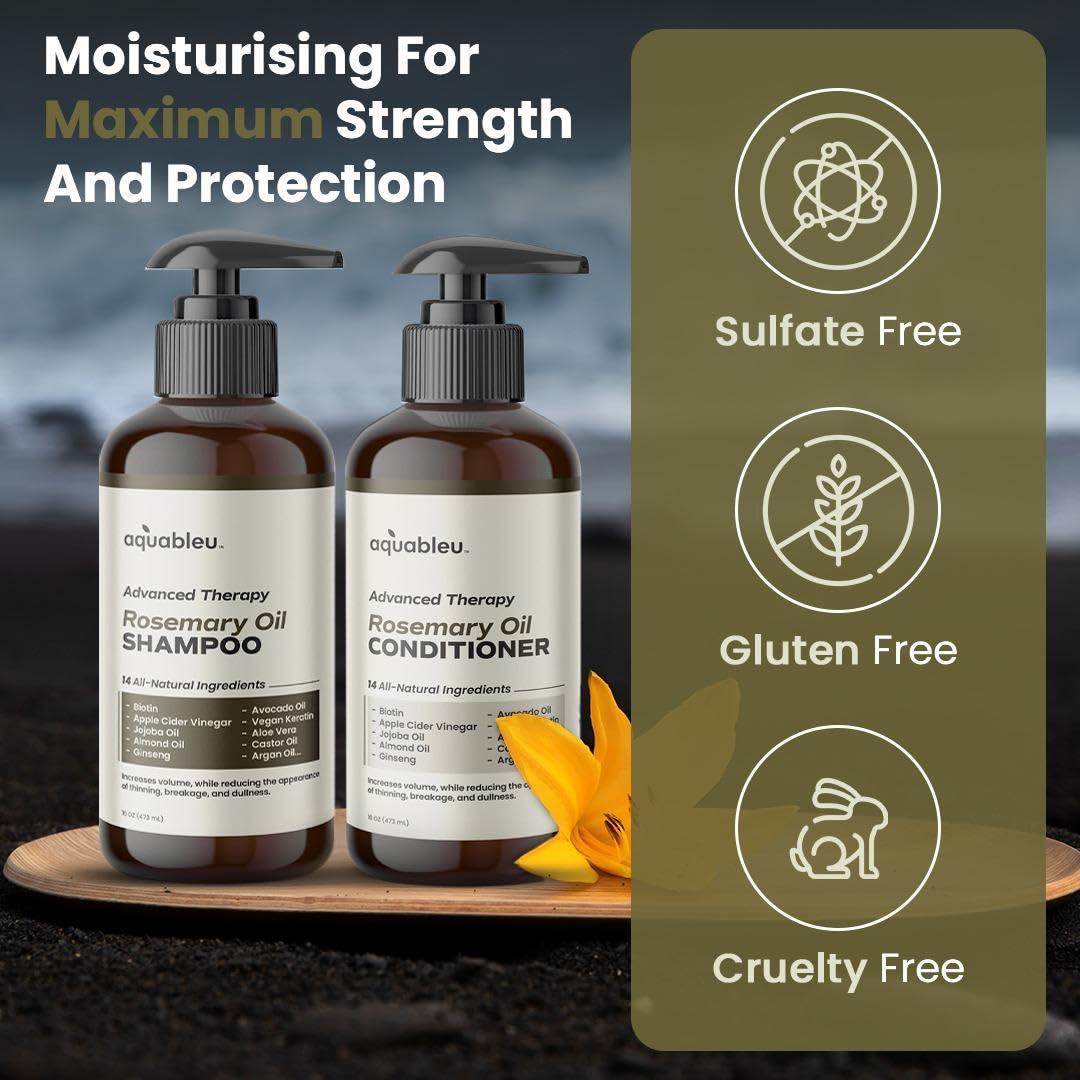 Conjunto Champú y Acondicionador Aquableu Aceite Romero 453g