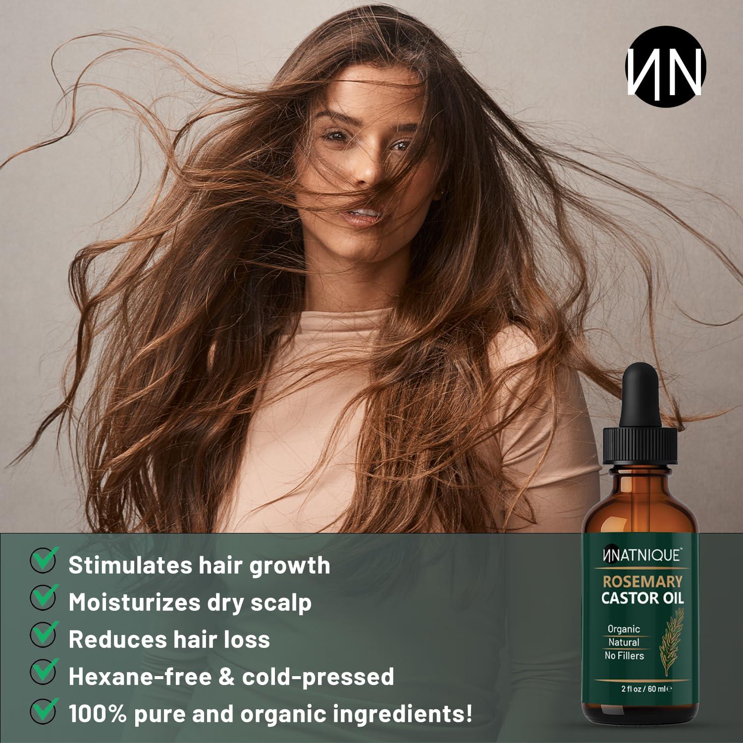 Aceite de Ricino y Romero Orgánico Natnique 59ml - Crecimiento Capilar