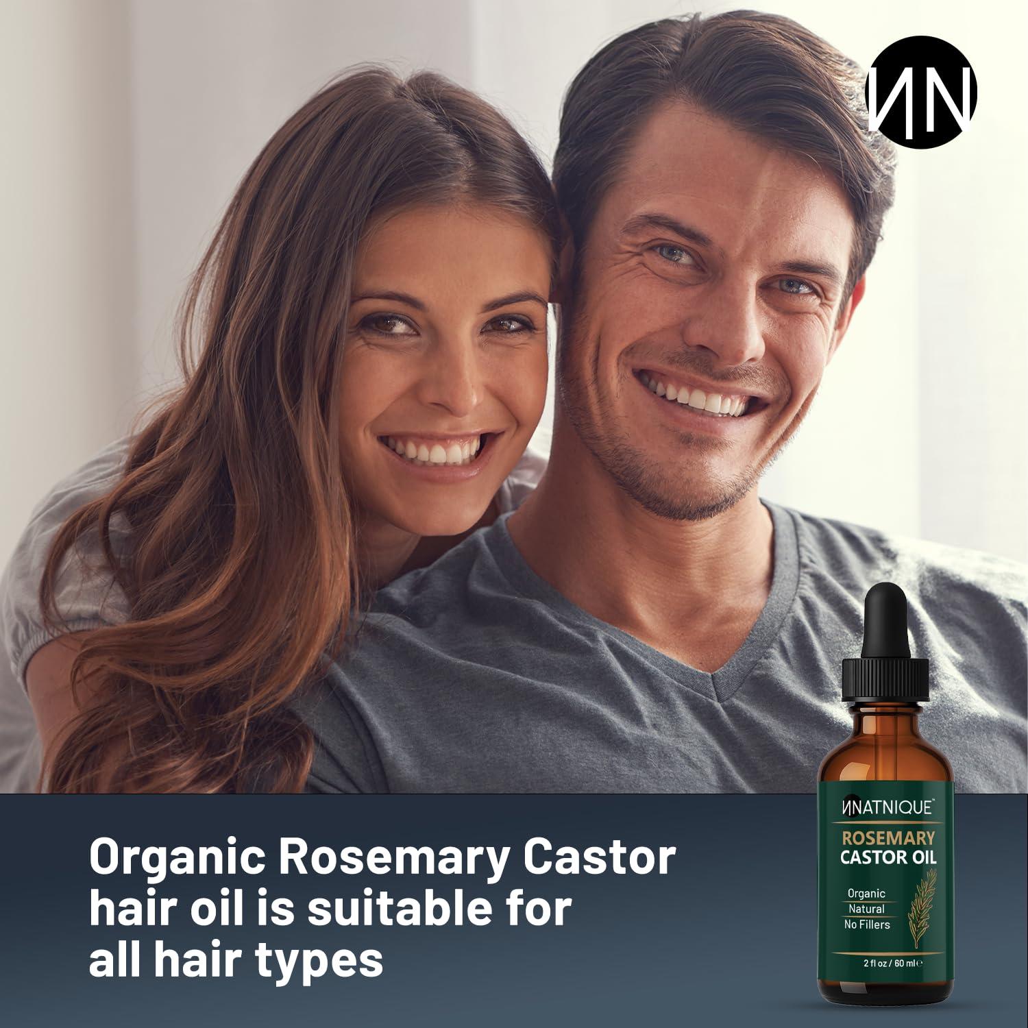 Aceite de Ricino y Romero Orgánico Natnique 59ml - Crecimiento Capilar