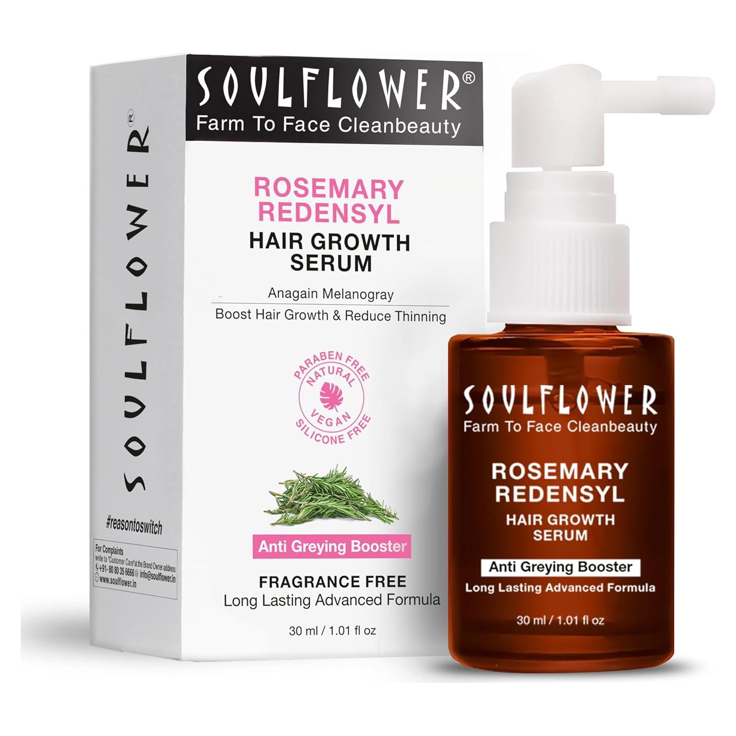 Suero de Crecimiento Capilar Soulflower 30 ml | Redensyl 3%, Romero, Biotina