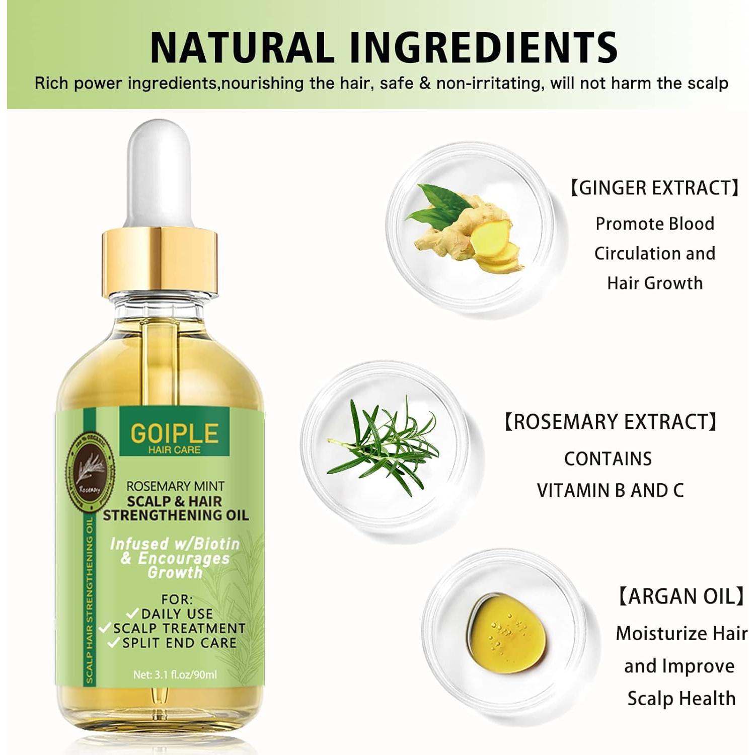 Aceite de Romero Natural WOZUTUNT 91.44 ML para Crecimiento Cabello