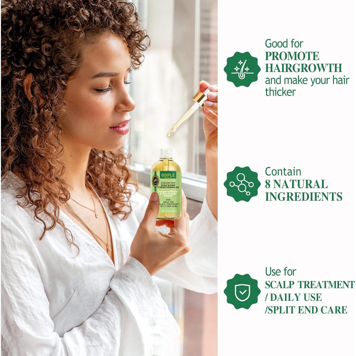 Aceite de Romero Natural WOZUTUNT 91.44 ML para Crecimiento Cabello