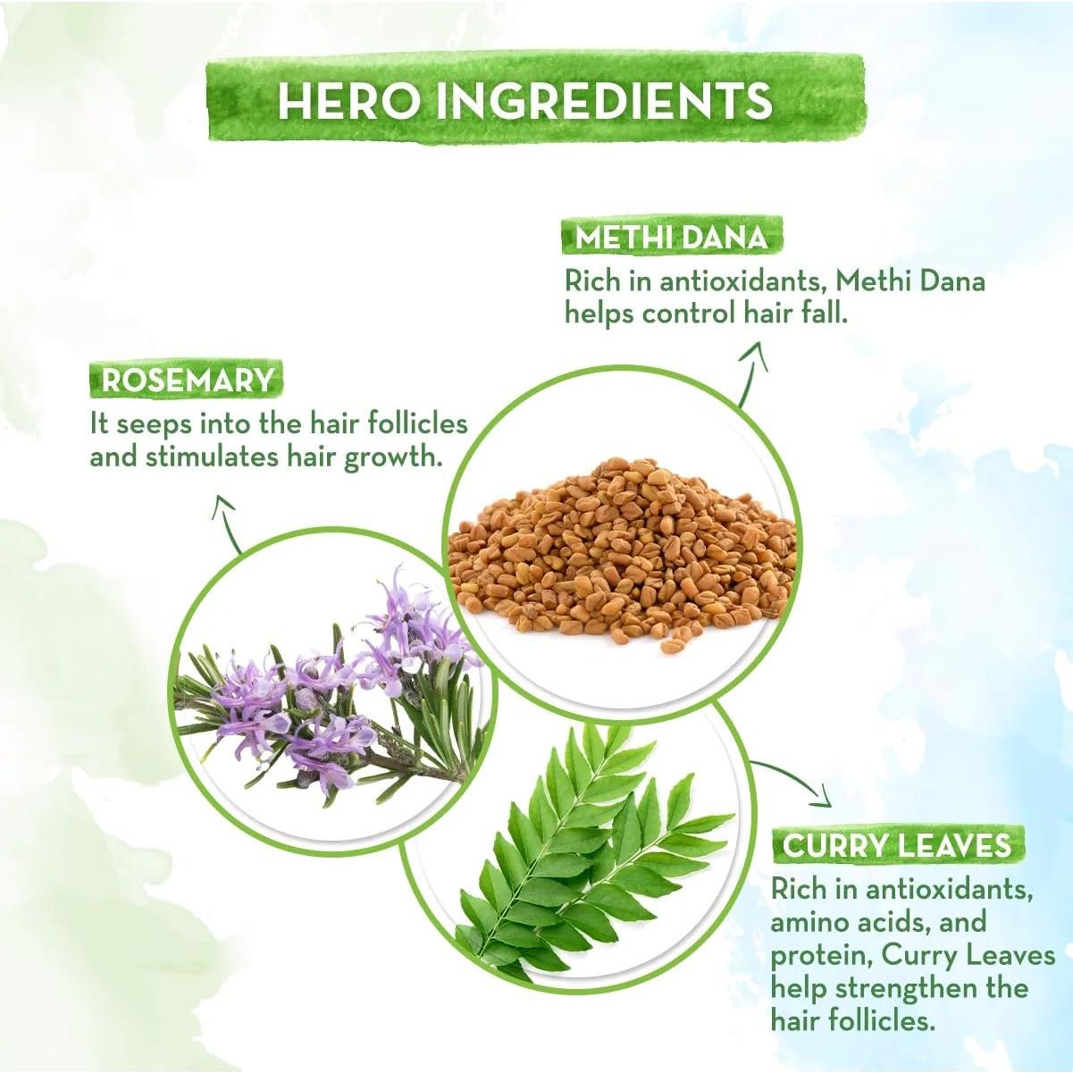 Aceite para el Cabello Mamaearth con Romero y Methi Dana 150ml