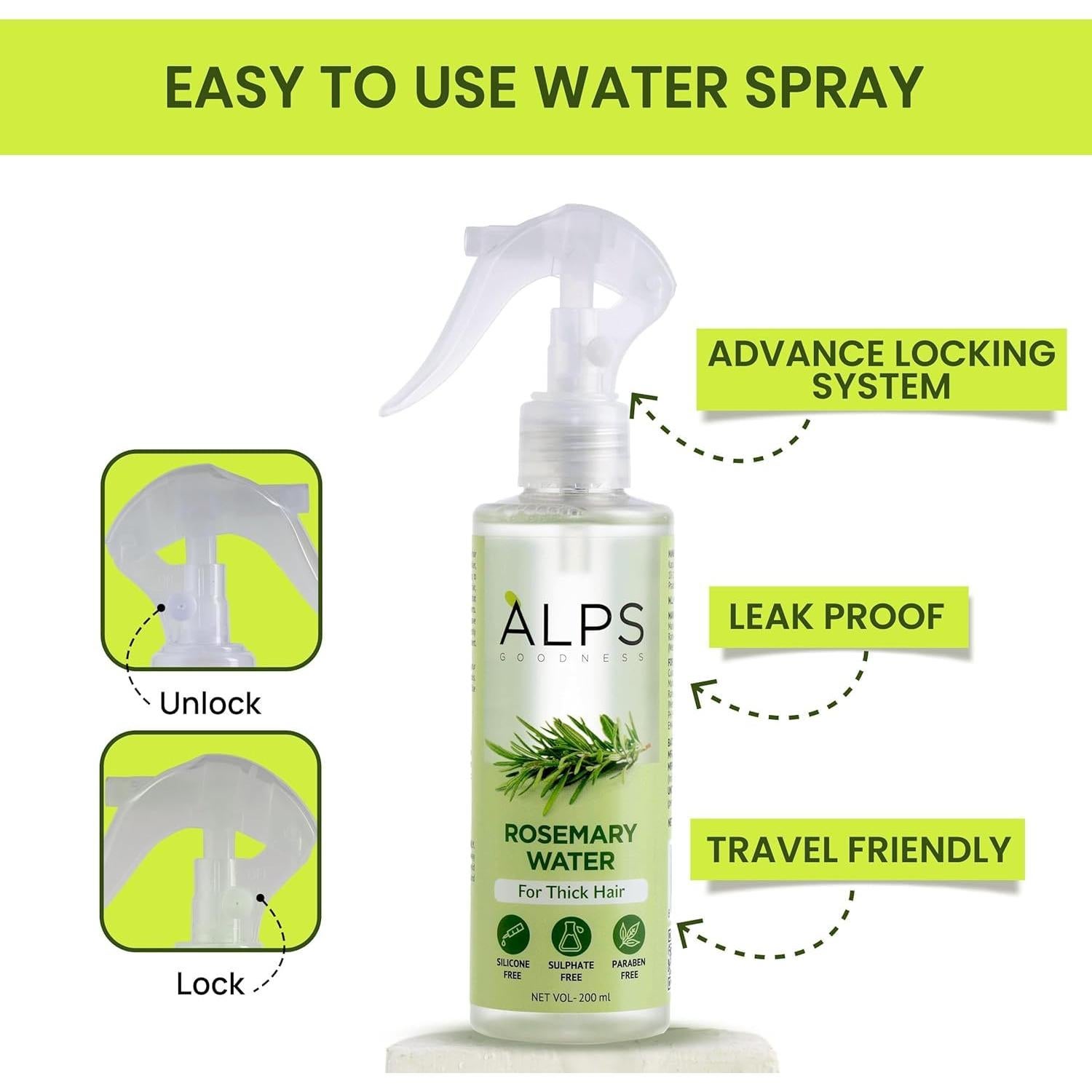 Spray de Agua de Romero Alps Goodness 200ml - Fortalece y Revitaliza