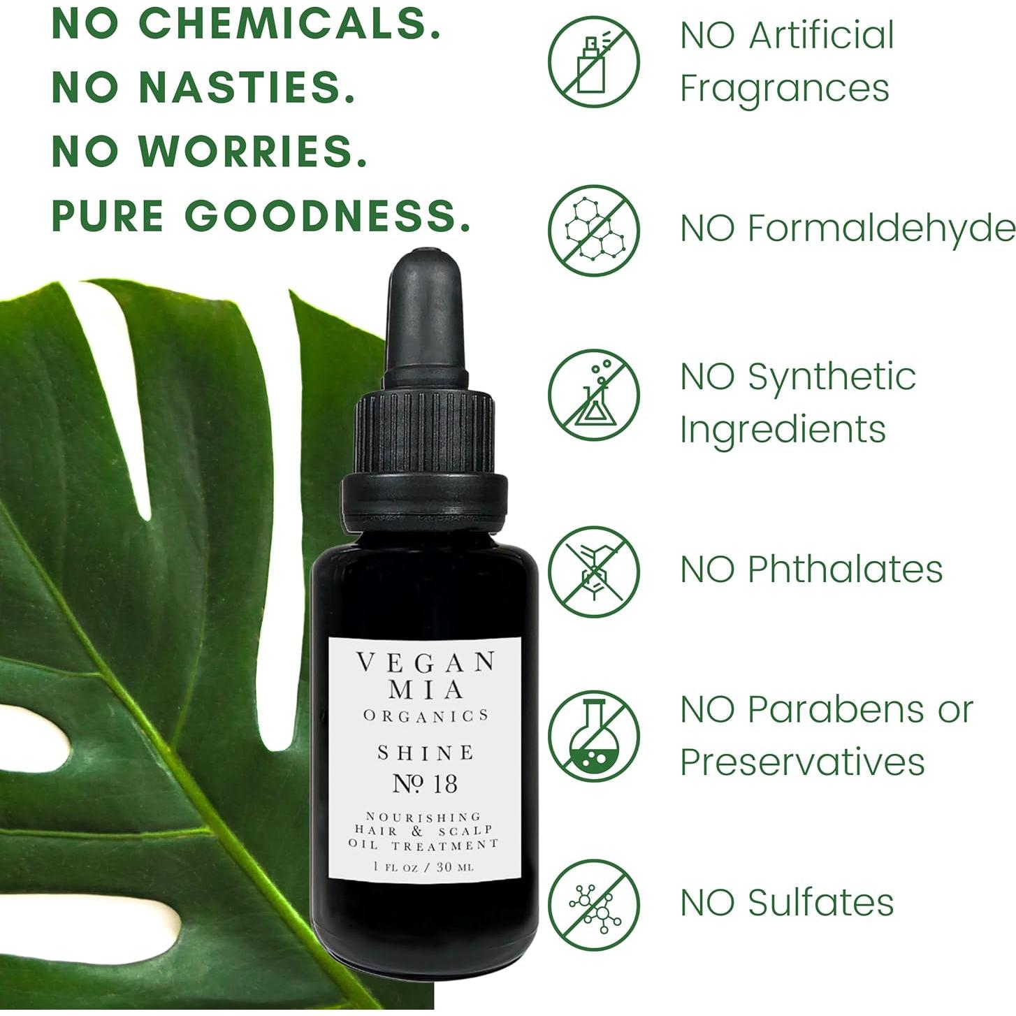 Aceite Capilar Orgánico Vegan Mia 90ml - Crecimiento y Brillo