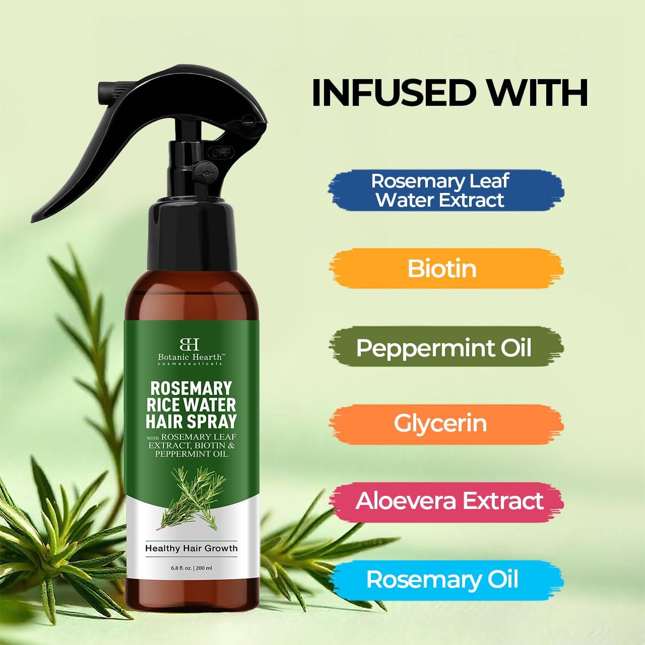 Botanic Hearth Spray de Agua de Romero 200 ml para Crecimiento Capilar