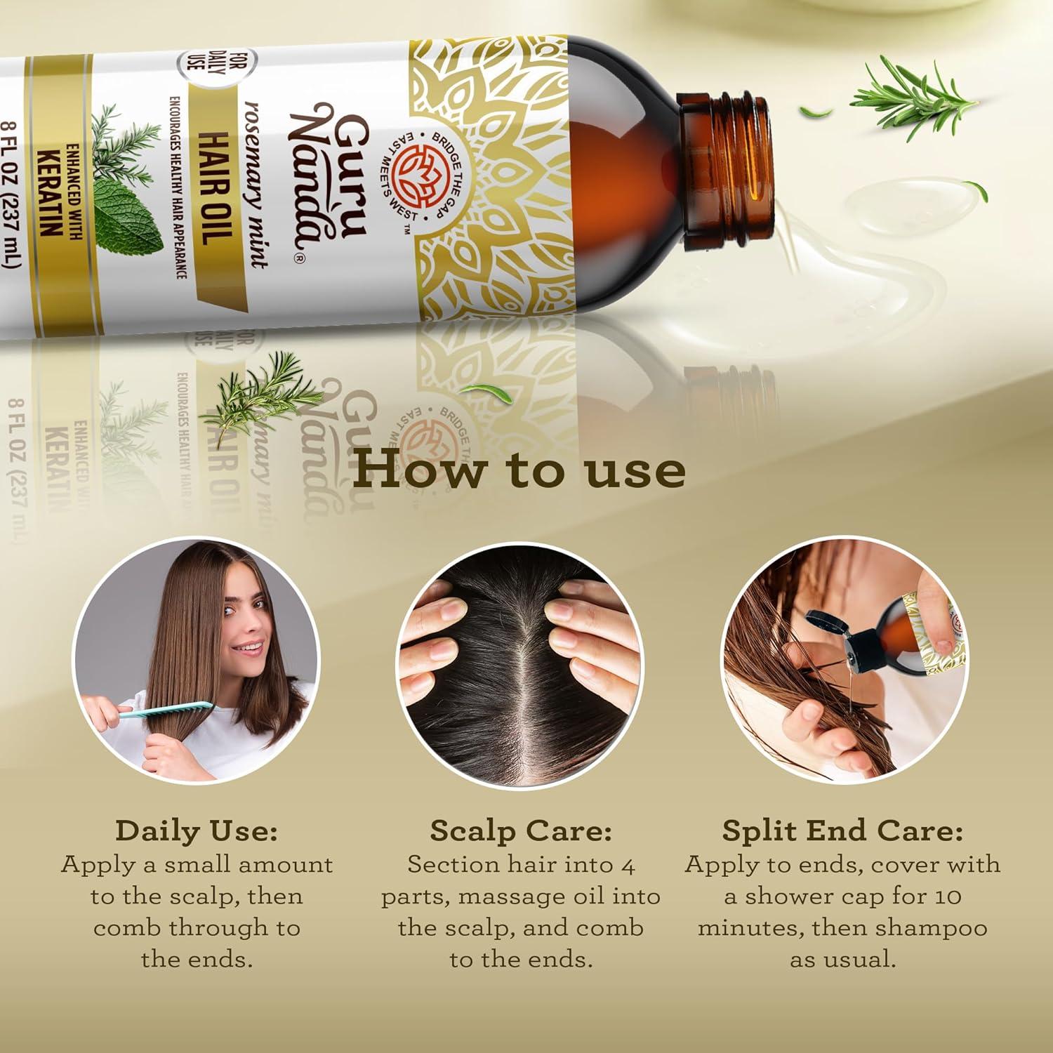 Aceite de Romero Menta GuruNanda 227ml - Crecimiento Cabello