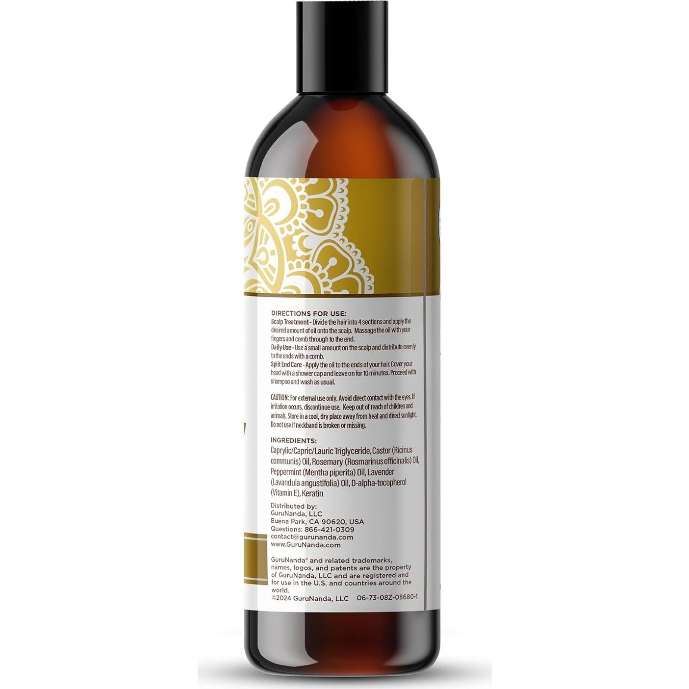Aceite de Romero Menta GuruNanda 227ml - Crecimiento Cabello