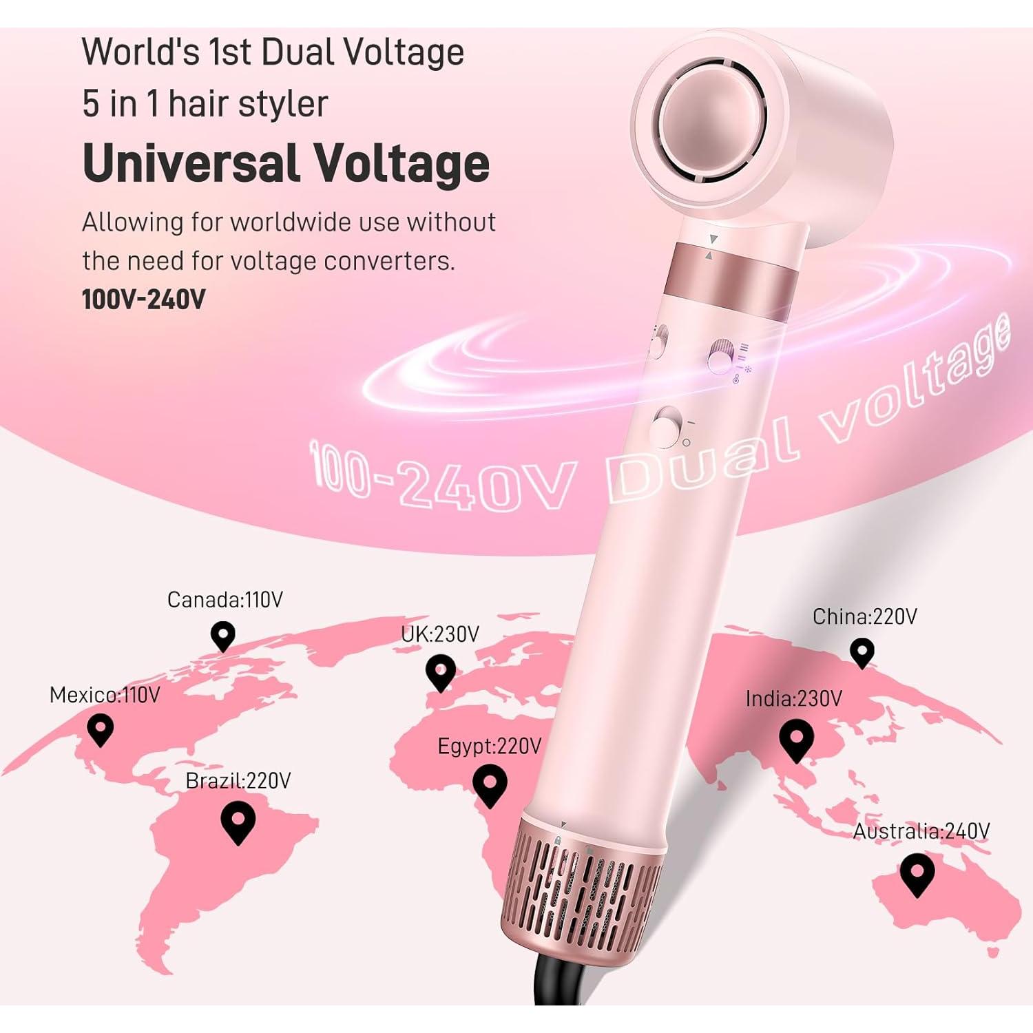 Cepillo Secador de Pelo 5 en 1 MESCOMB Doble Voltaje 1400W