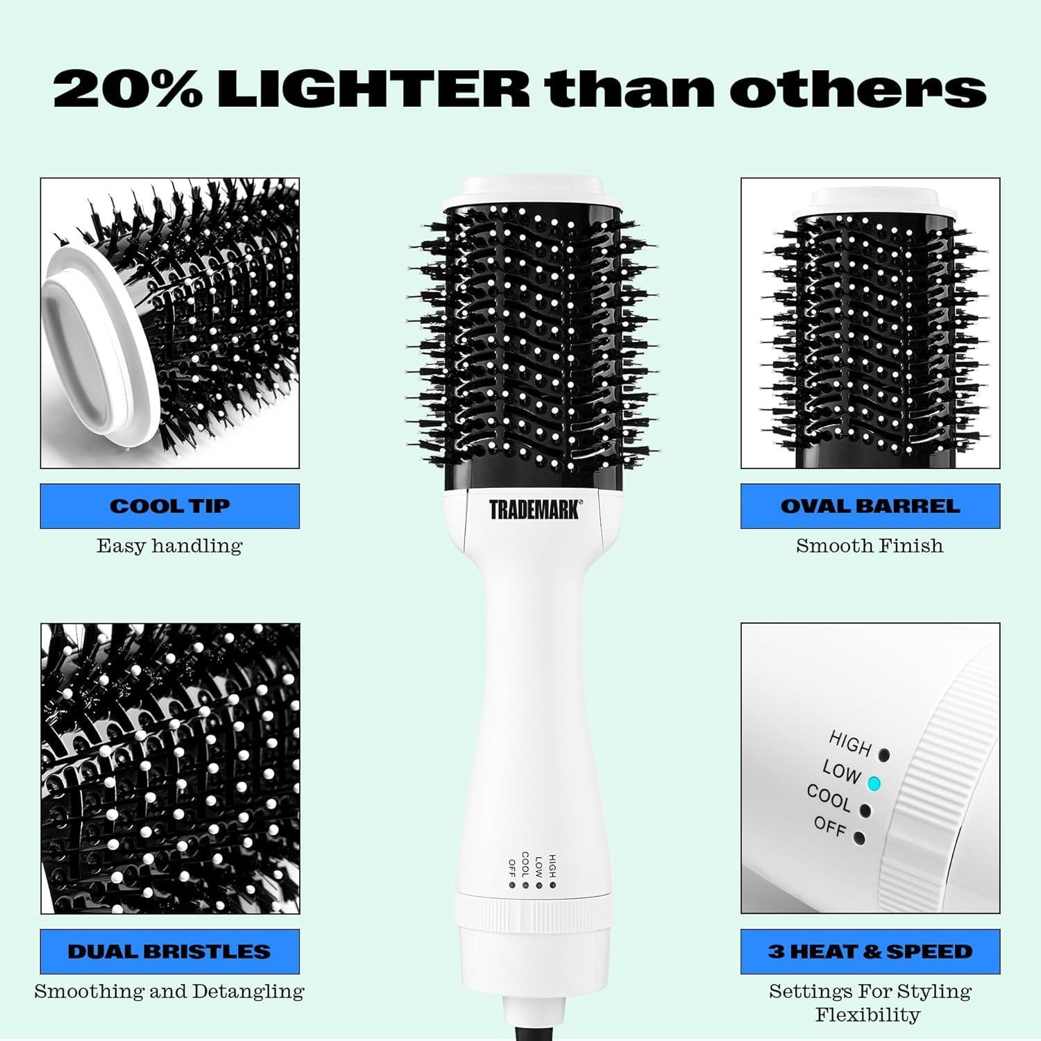 Cepillo Secador Trademark Beauty Easy Blo 4 en 1 - Blanco